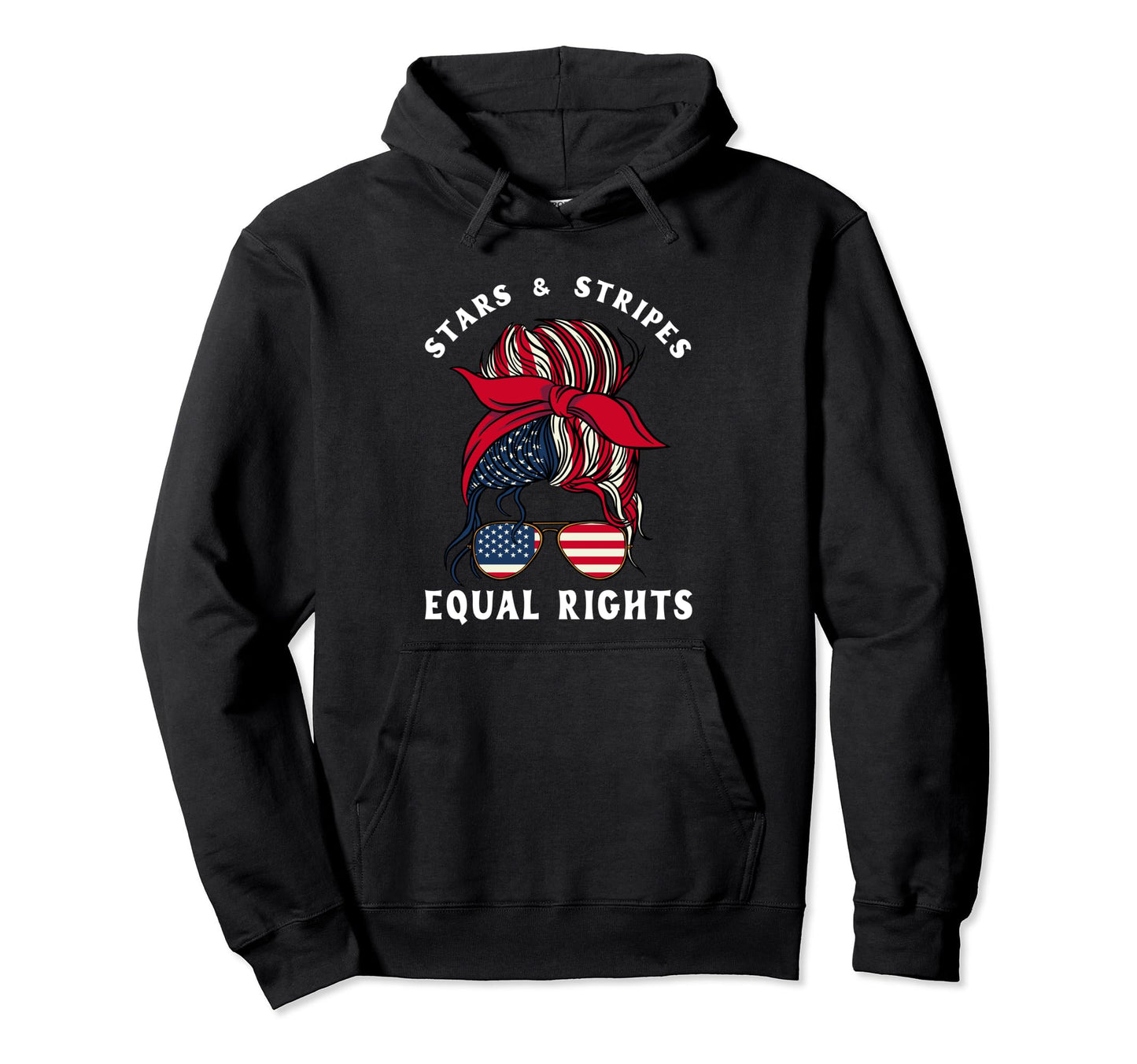 Patriotic 4Th July Messy Stars Stripes Hoodie - Novelty Apparel for Adults - T-Shirt, Sweatshirt, Hoodie