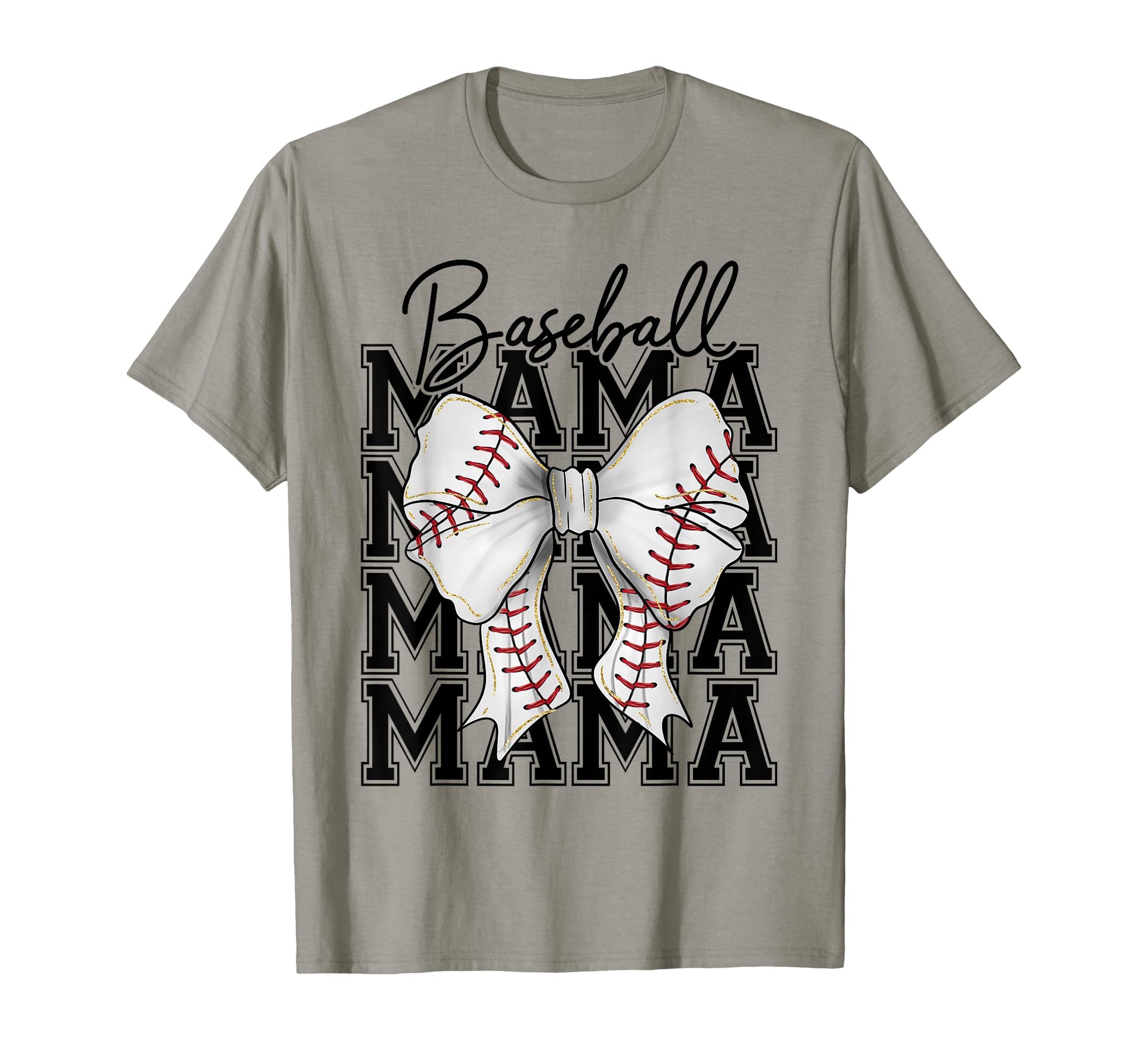 Baseball Mama Mom Coquette Bow T-Shirt - Minimalist Print for Adults - T-Shirt, Sweatshirt, Hoodie