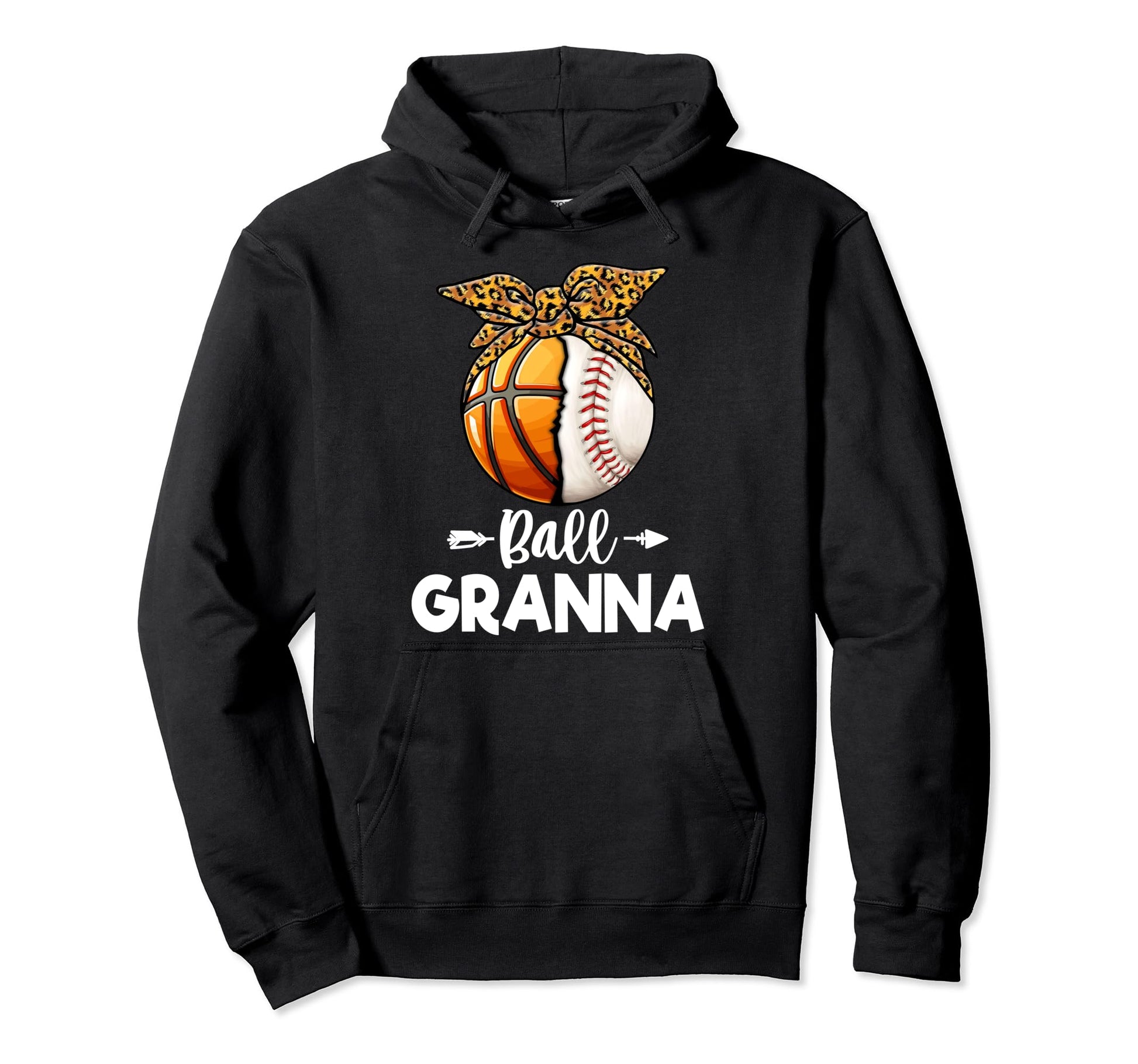 Ball Granna Baseball Basketball Leopard Hoodie - Novelty Apparel for Adults - T-Shirt, Sweatshirt, Hoodie