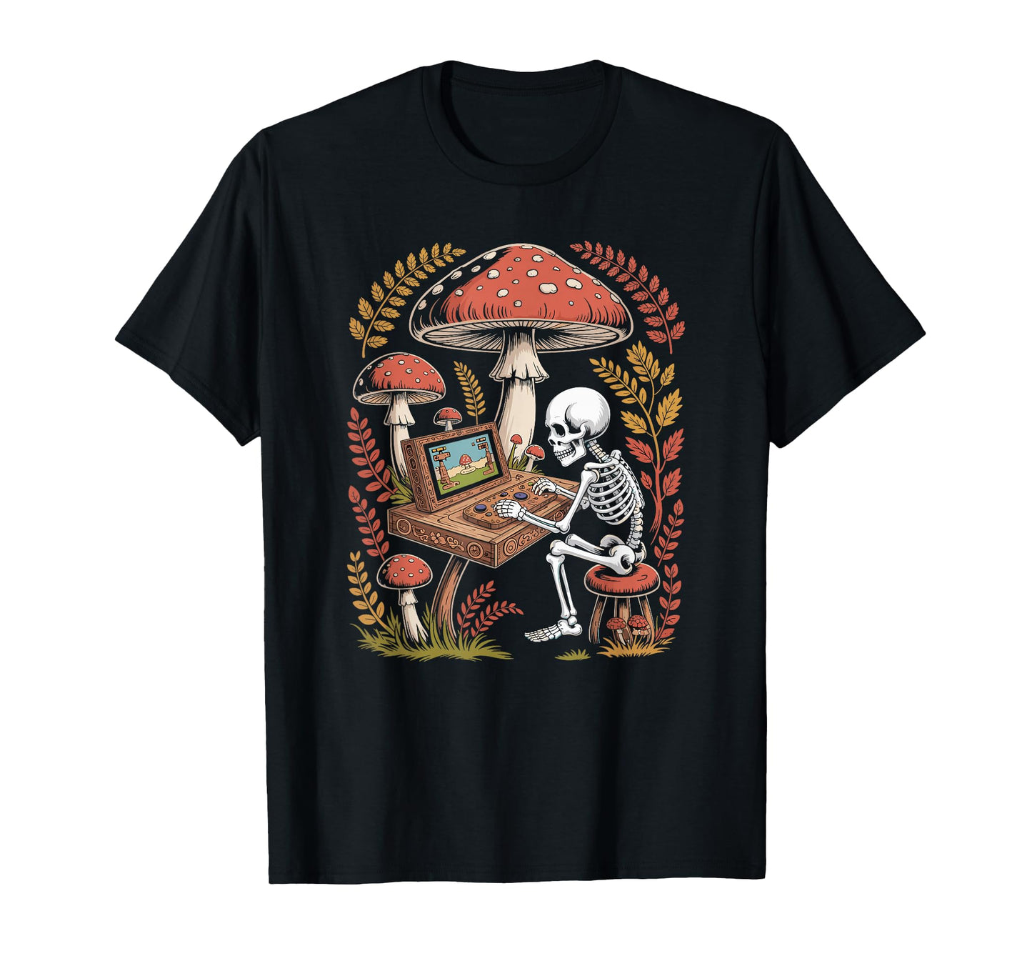 Goblincore Skeleton Gamer Playing T-Shirt - Streetwear Style Men Women - T-Shirt, Sweatshirt, Hoodie