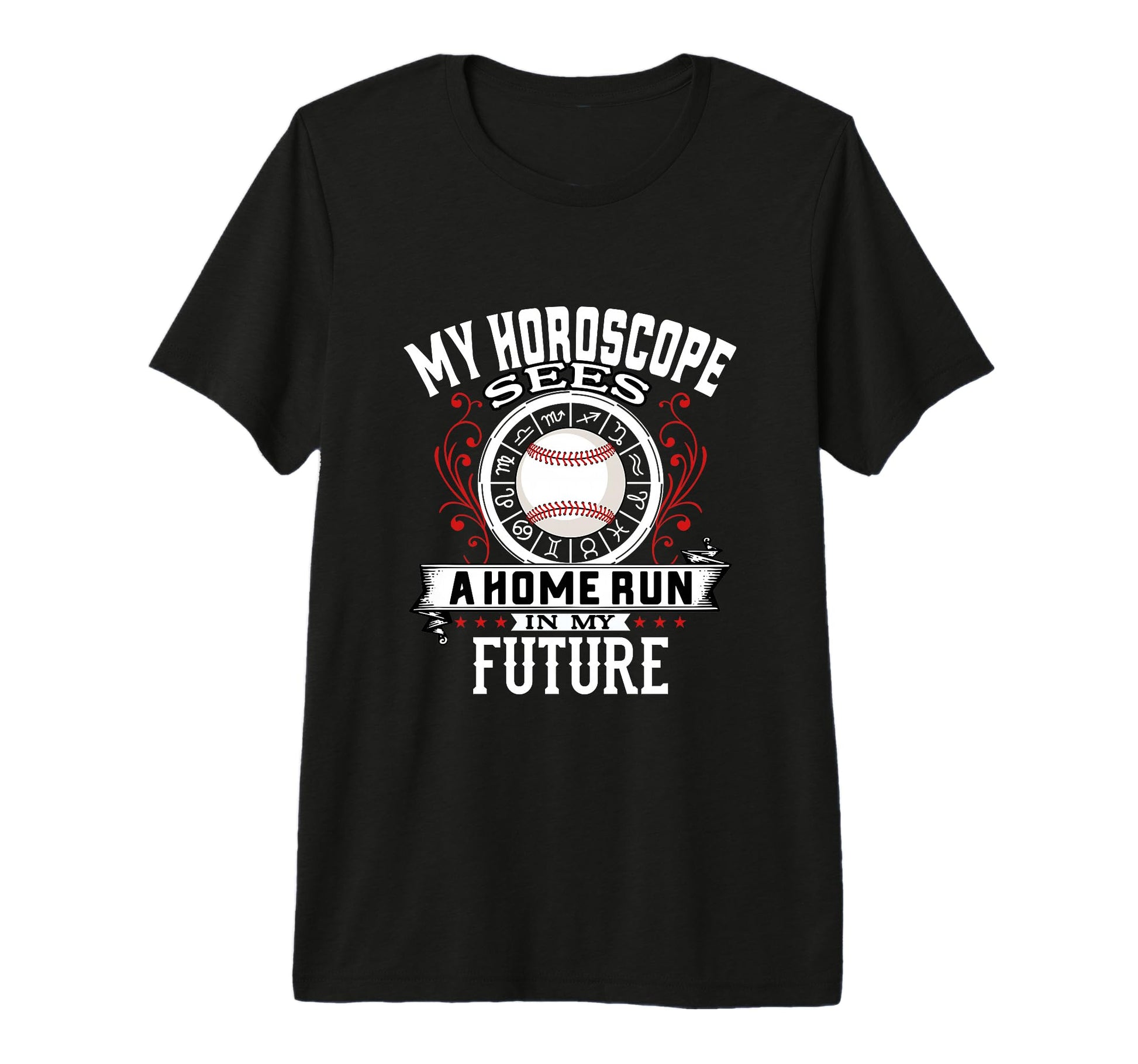 Baseball Funny Homerun Horoscope T-Shirt - Fun Novelty Design for Adults - T-Shirt, Sweatshirt, Hoodie
