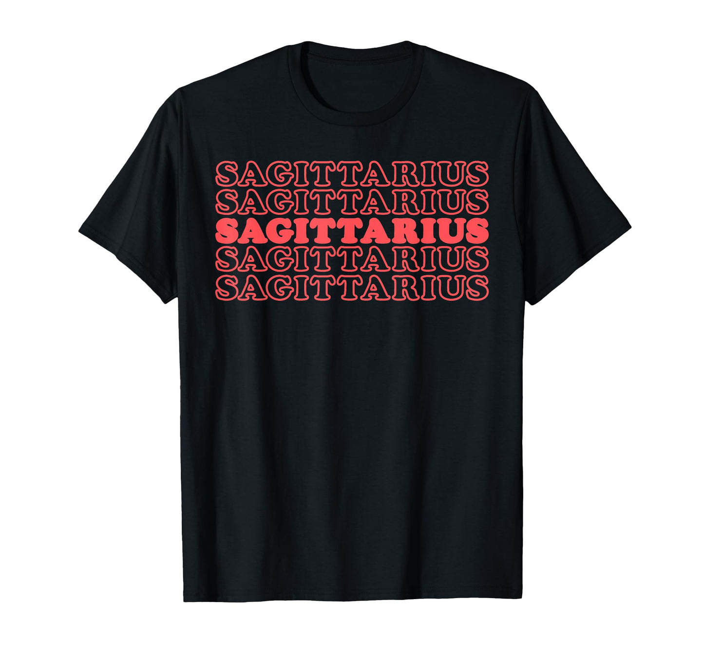 Sagittarius Zodiac Stacked Typography T-Shirt - Custom Art Print Men Women - T-Shirt, Sweatshirt, Hoodie