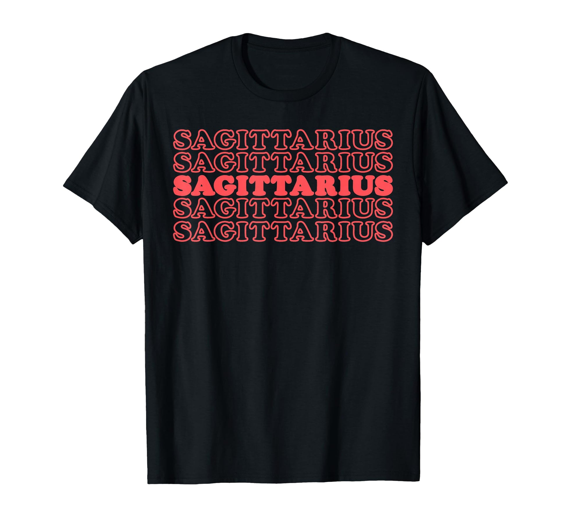 Sagittarius Zodiac Stacked Typography T-Shirt - Custom Art Print Men Women - T-Shirt, Sweatshirt, Hoodie