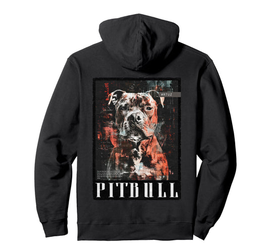 Back Y2K Streetwear Dog Pit Bull Hoodie - Unique Graphic Unisex - T-Shirt, Sweatshirt, Hoodie