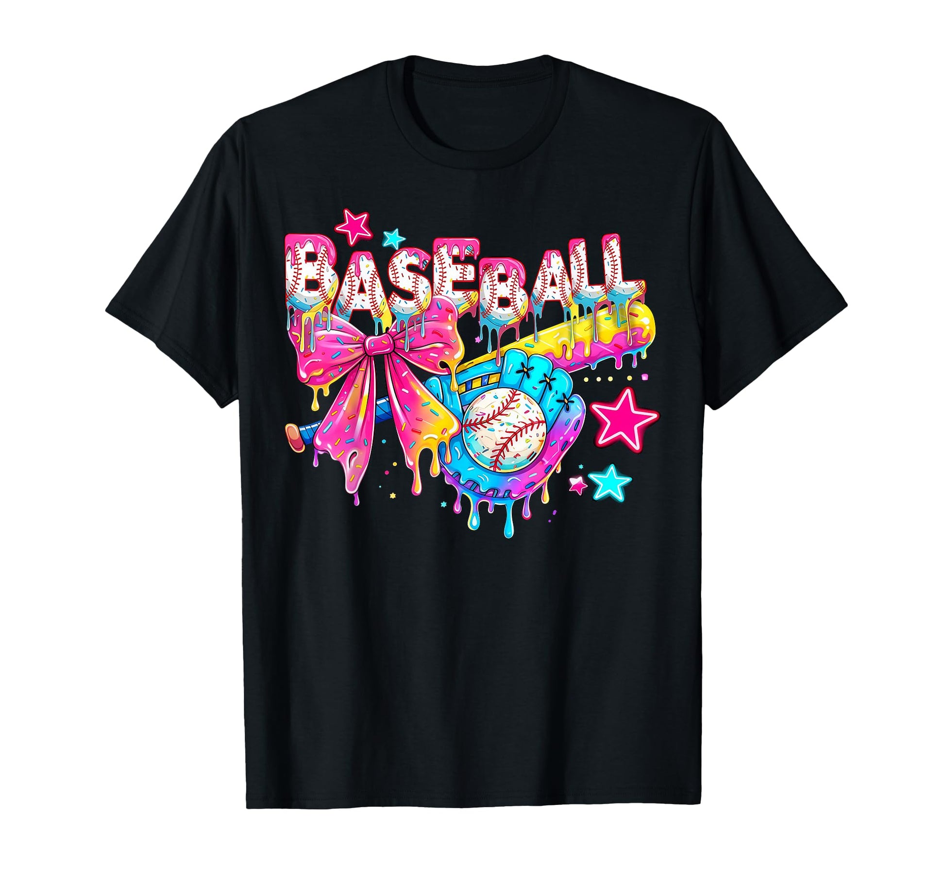 Baseball Ice Cream Drip Coquette T-Shirt - Fun Novelty Design for Adults - T-Shirt, Sweatshirt, Hoodie