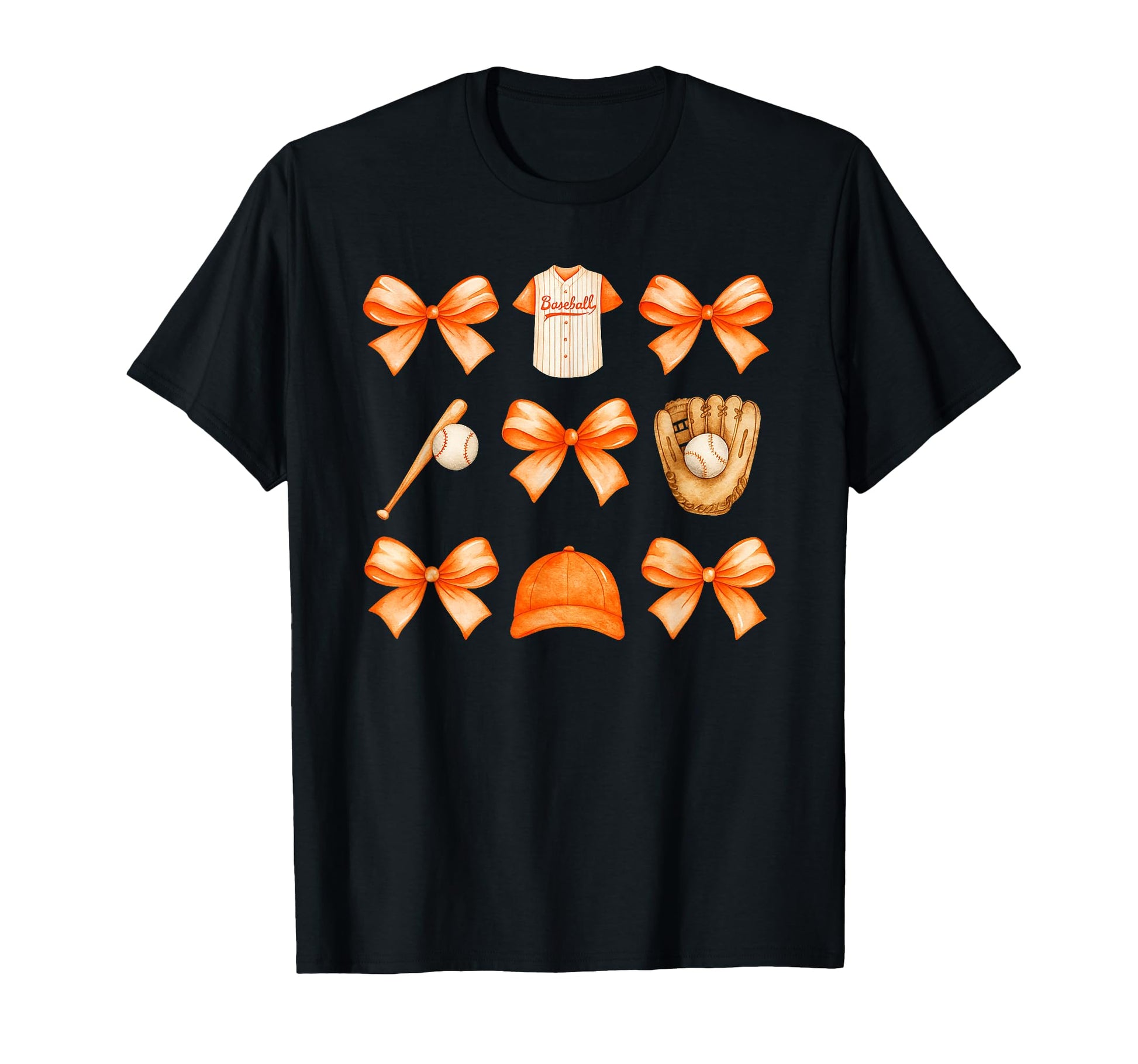 Coquette Bow Baseball Game Day Cheer Mom T-Shirt - Custom Art Print Unisex - T-Shirt, Sweatshirt, Hoodie