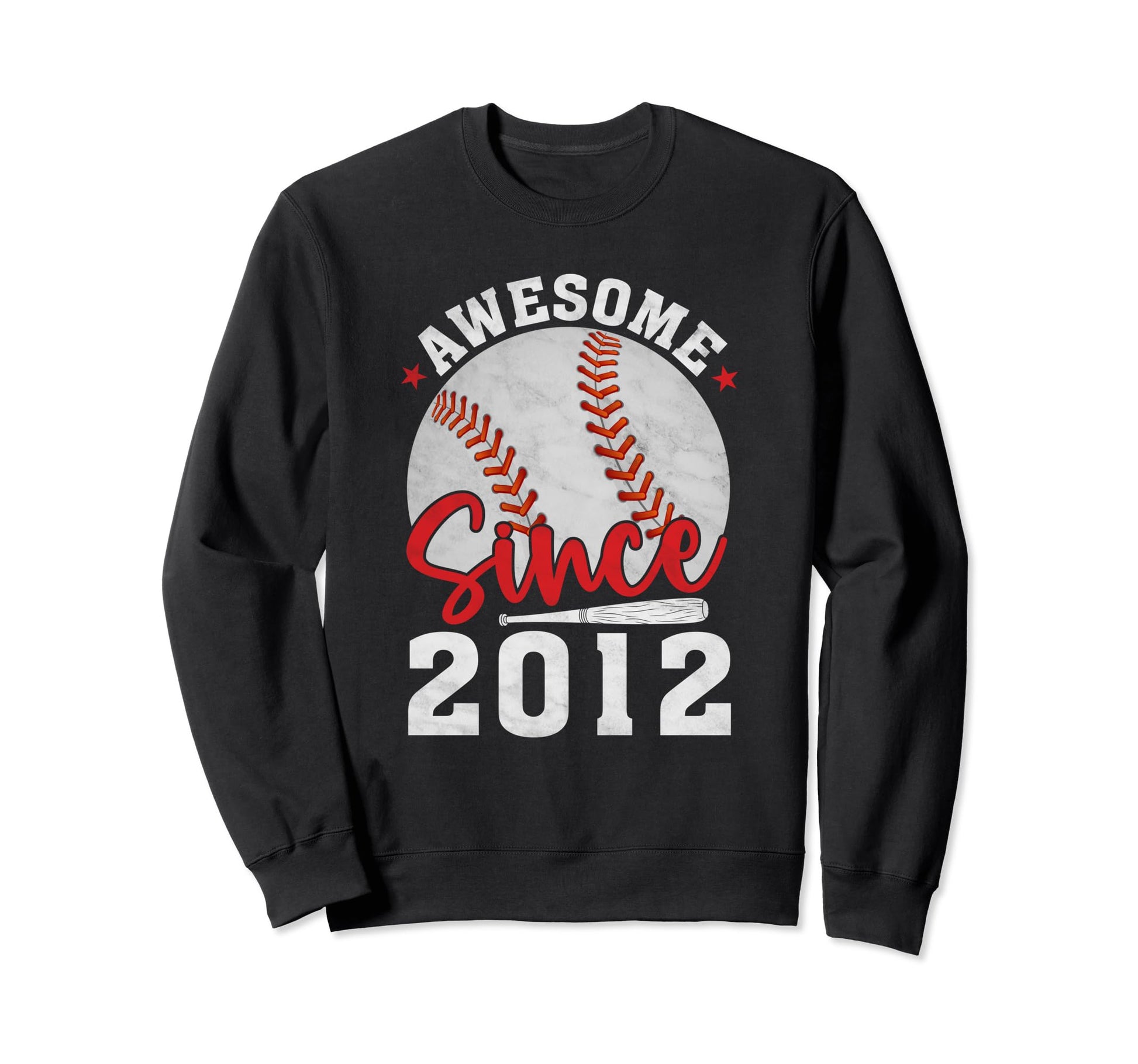Awesome Since 2012 Funny Baseball Sweatshirt - Unique Graphic Unisex - T-Shirt, Sweatshirt, Hoodie