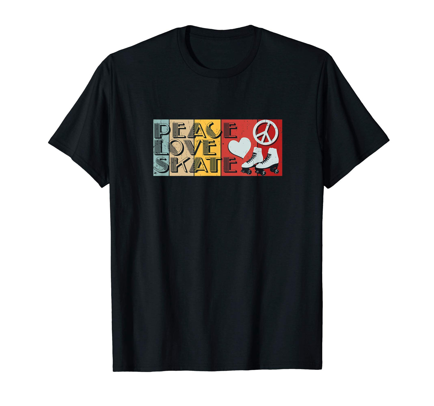 Peace Love Skate Rollerblades Gift T-Shirt - Custom Art Print for Adults - T-Shirt, Sweatshirt, Hoodie