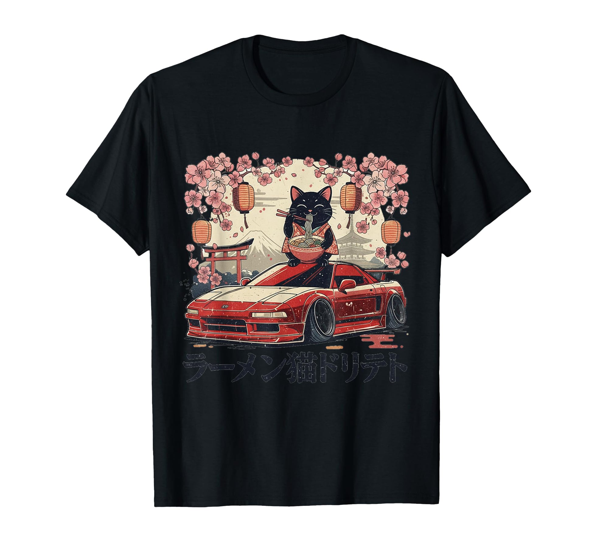 Jdm Sports Car Anime Cat T-Shirt - Unique Graphic for Adults - T-Shirt, Sweatshirt, Hoodie