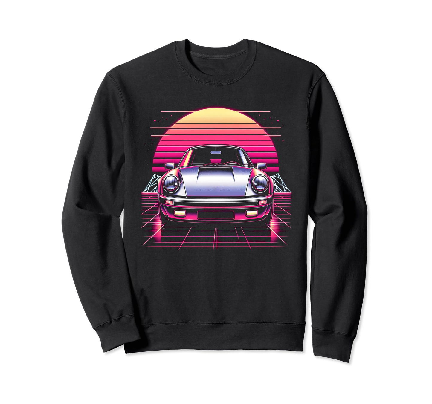 Synthwave Retrowave 80S Sports Car Sweatshirt - Custom Art Print Men Women - T-Shirt, Sweatshirt, Hoodie