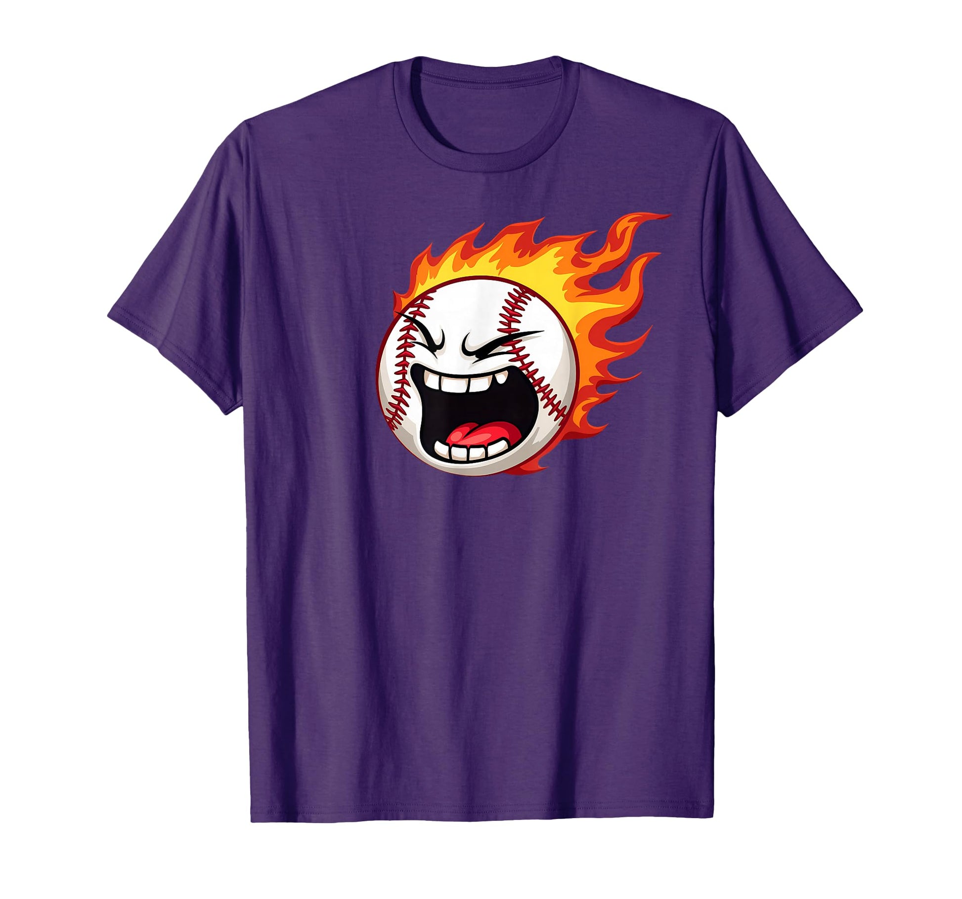 Flaming Baseball Screaming Sports Fan T-Shirt - Custom Art Print Unisex - T-Shirt, Sweatshirt, Hoodie