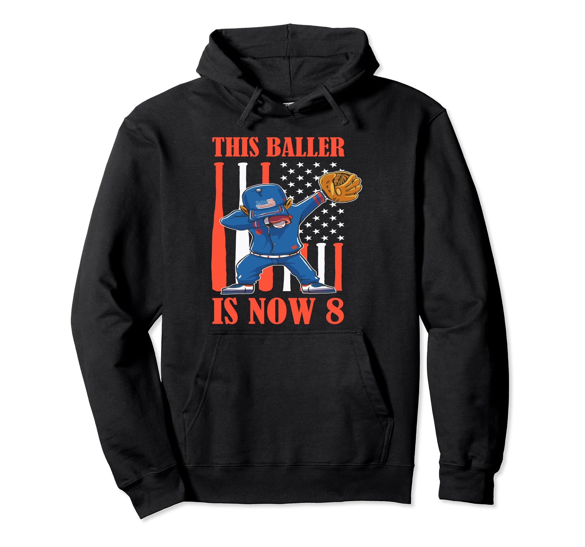 8 Year Old Happy 8Th Birthday Baseball Hoodie - Fun Novelty Design Unisex - T-Shirt, Sweatshirt, Hoodie