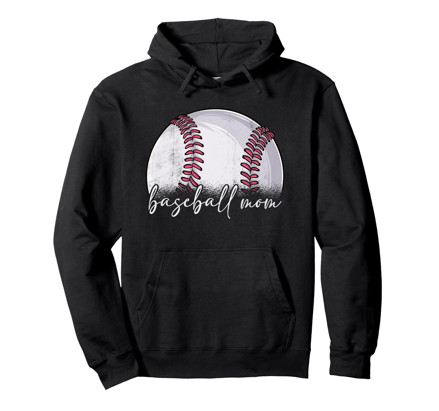 Baseball Mom Mothers Day Distressed Hoodie - Streetwear Style for Adults - T-Shirt, Sweatshirt, Hoodie