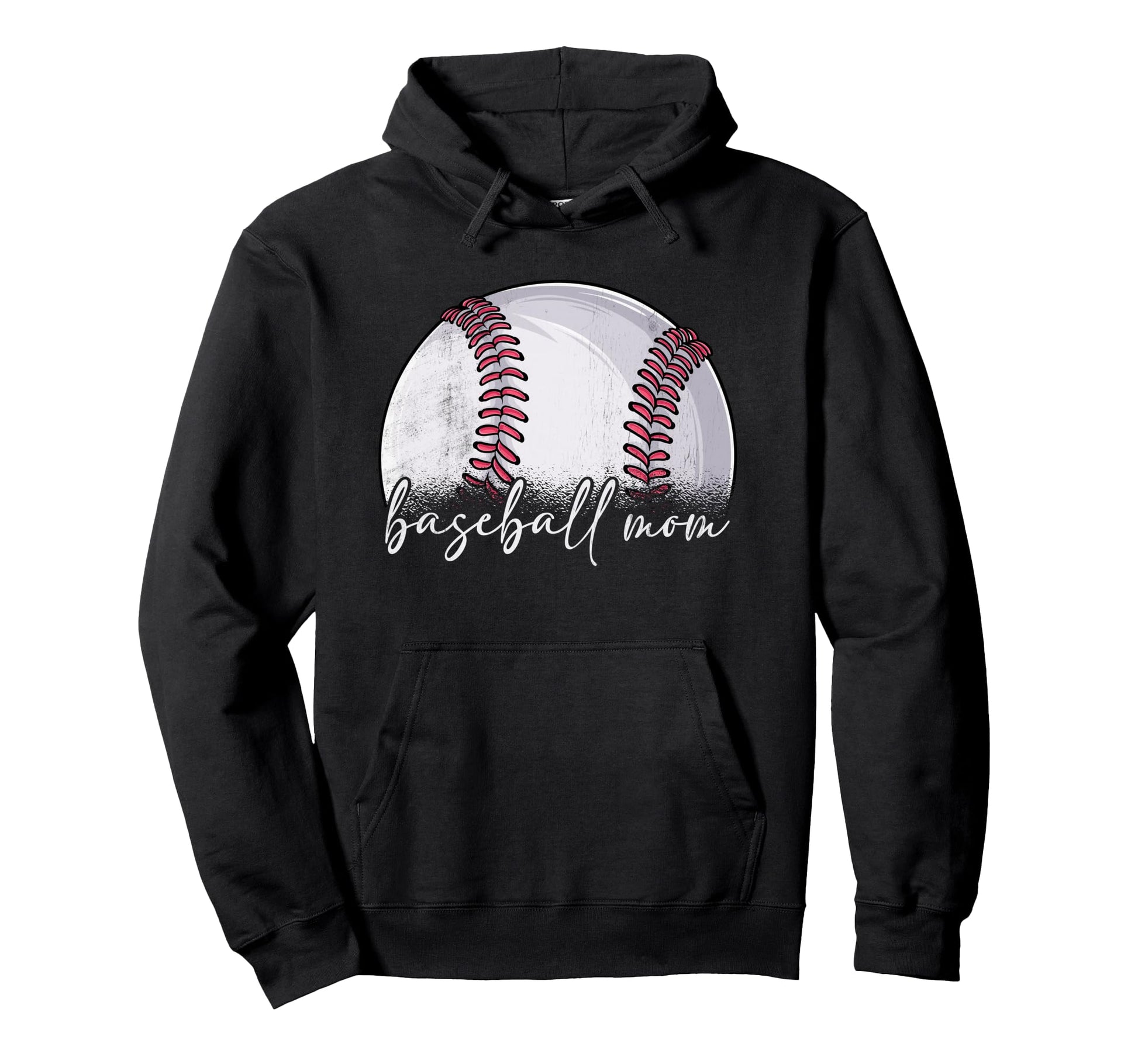 Baseball Mom Mothers Day Distressed Hoodie - Streetwear Style for Adults - T-Shirt, Sweatshirt, Hoodie