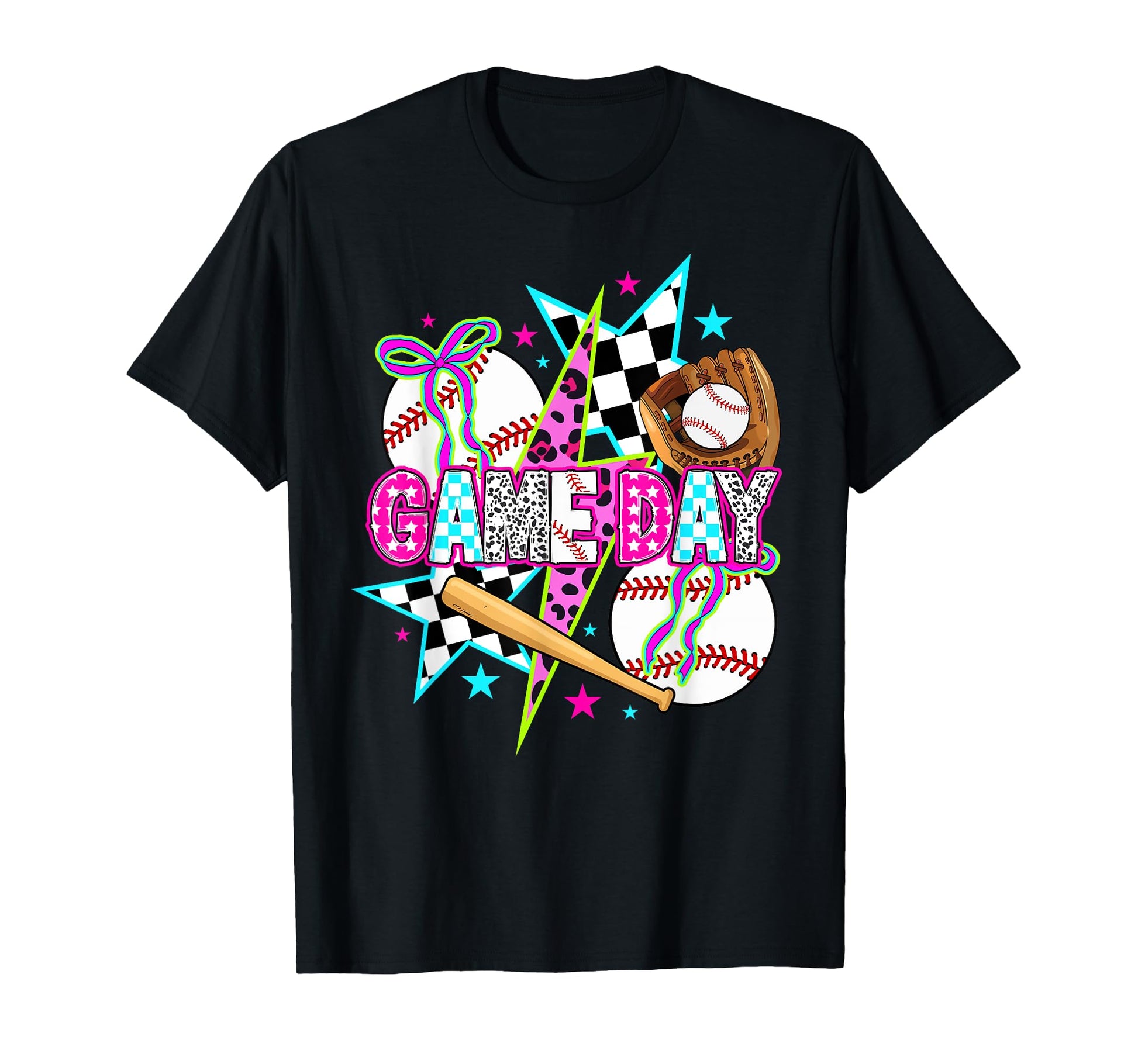 Baseball Game Day Bow Game Day T-Shirt - Aesthetic Graphic Men Women - T-Shirt, Sweatshirt, Hoodie