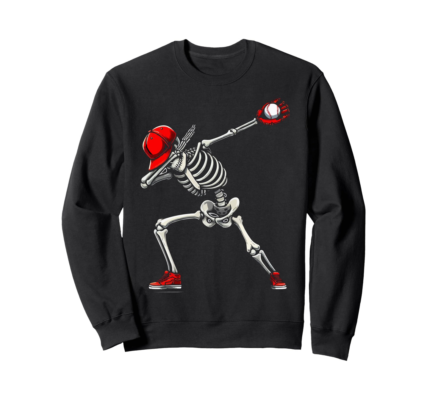 Funny Dabbing Skeleton Baseball Sweatshirt - Fun Novelty Design Men Women - T-Shirt, Sweatshirt, Hoodie