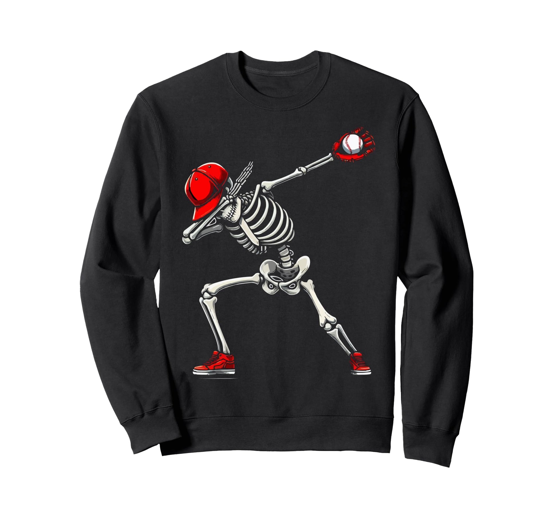 Funny Dabbing Skeleton Baseball Sweatshirt - Fun Novelty Design Men Women - T-Shirt, Sweatshirt, Hoodie