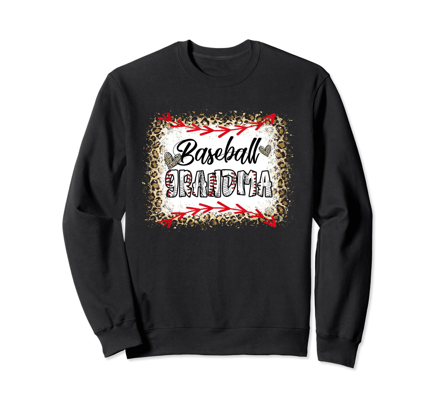 Funny Baseball Grandma Leopard Sweatshirt - Minimalist Print for Adults - T-Shirt, Sweatshirt, Hoodie