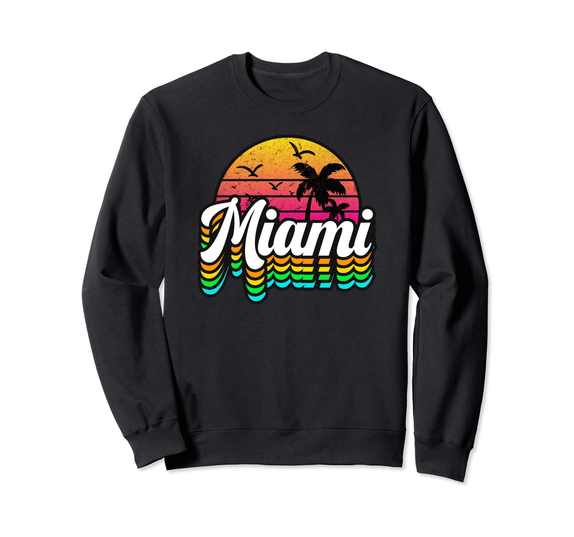 Miami Florida Sunset Sweatshirt - Aesthetic Graphic for Adults - T-Shirt, Sweatshirt, Hoodie