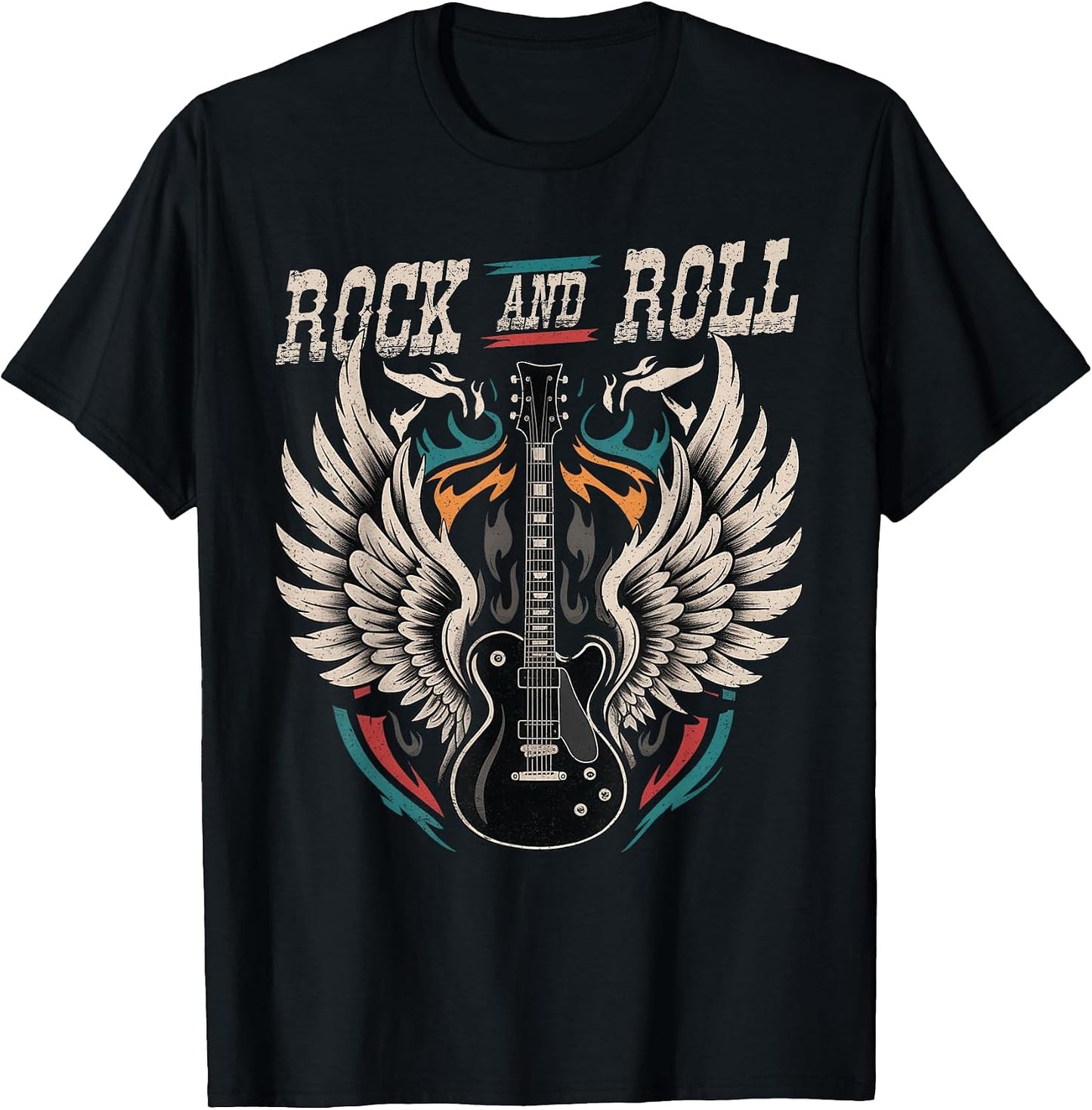 Rock and Roll Guitar Vintage Music Men Women Band - Adult & Kids T-Shirts, Sweatshirts & Hoodies apparel design preview 1