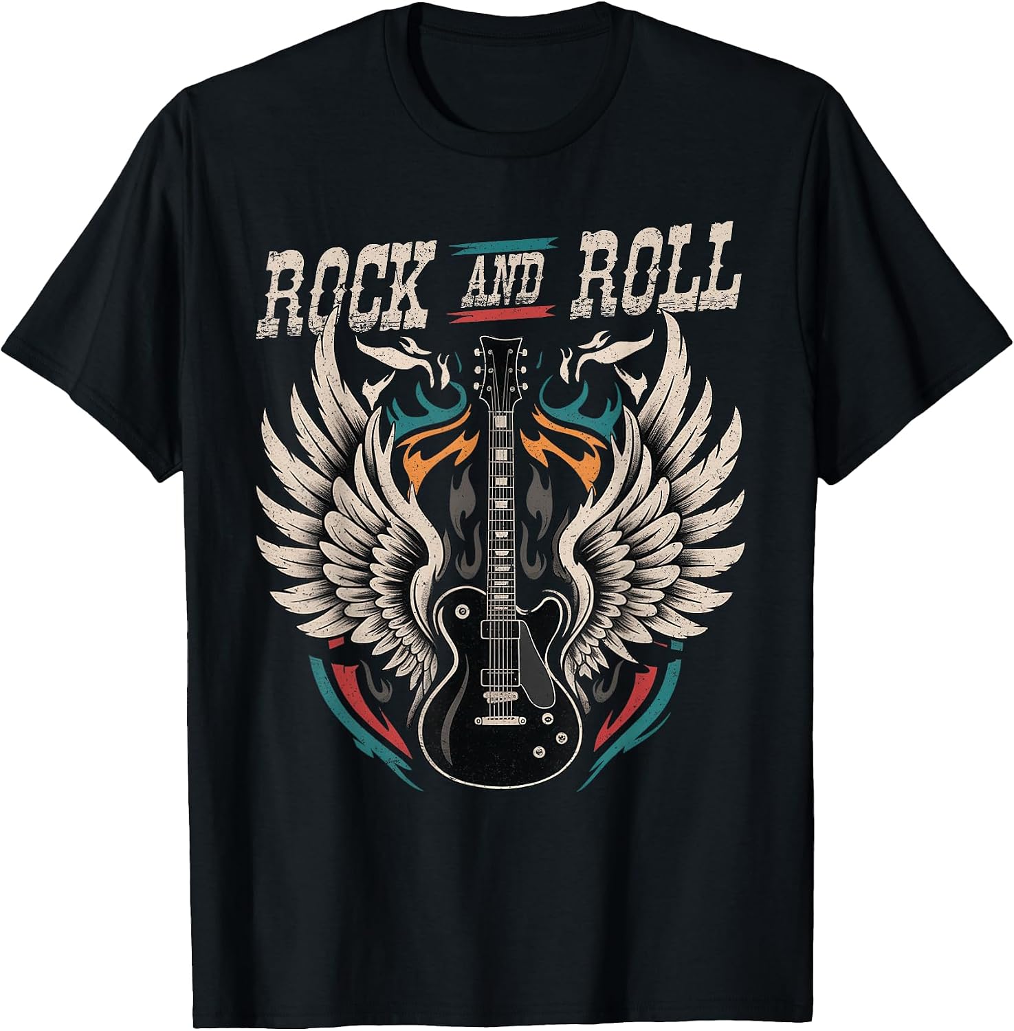 Rock and Roll Guitar Vintage Music Men Women Band - Adult & Kids T-Shirts, Sweatshirts & Hoodies apparel design preview 1