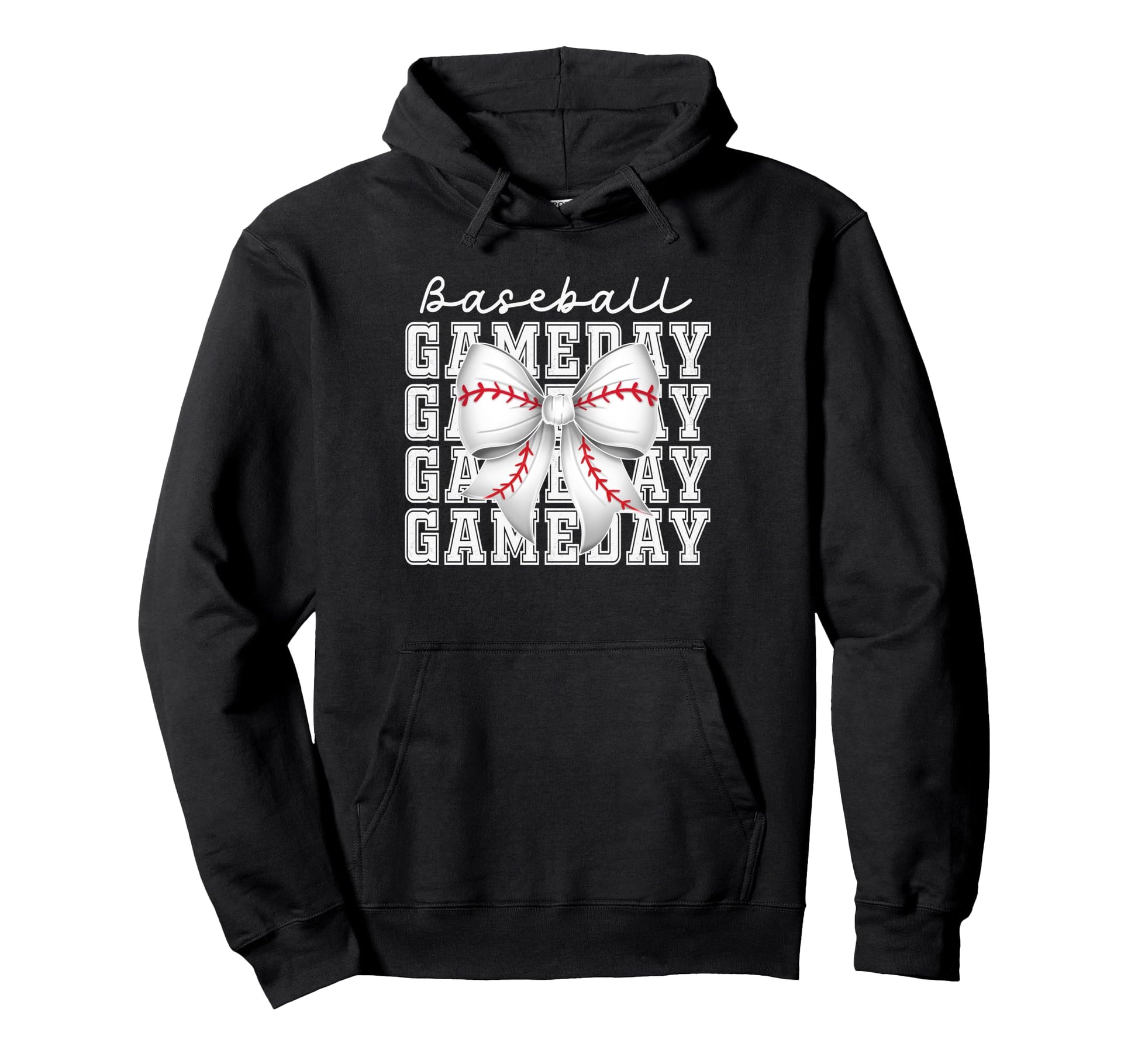 Baseball Game Day Mom Coquette Bow Hoodie - Streetwear Style for Adults - T-Shirt, Sweatshirt, Hoodie