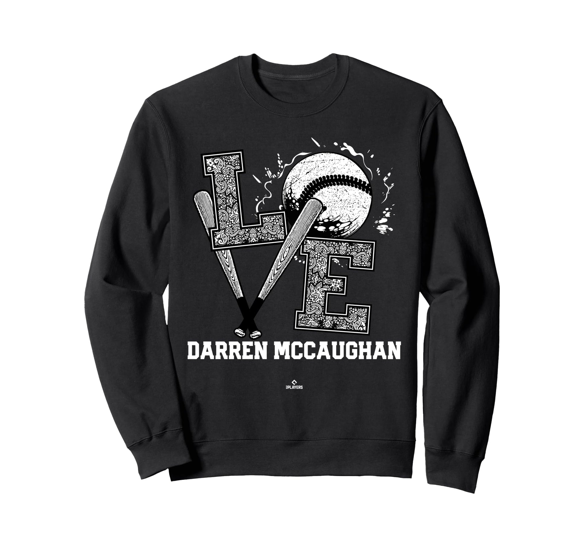 Distressed Baseball Love Darren Sweatshirt - Fun Novelty Design for Adults - T-Shirt, Sweatshirt, Hoodie
