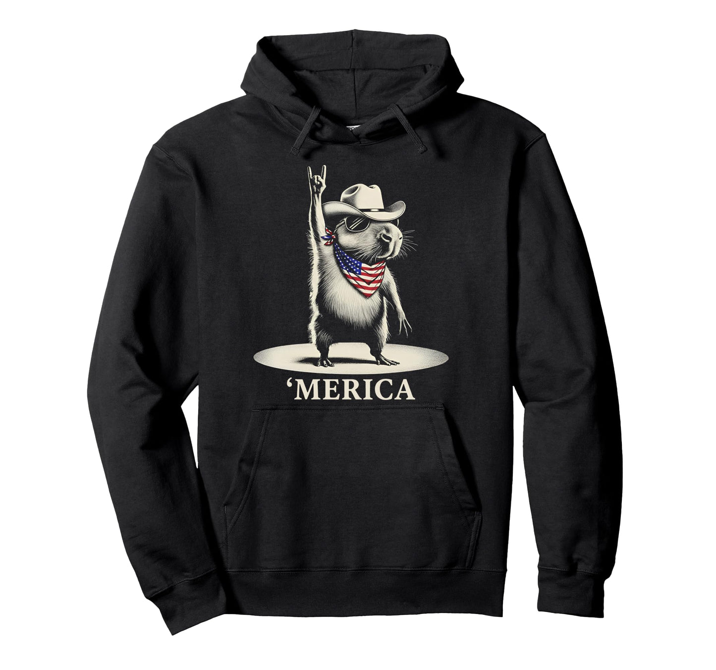 Usa Merica Capybara 4Th July Funny Hoodie - Casual Everyday Wear Men Women - T-Shirt, Sweatshirt, Hoodie