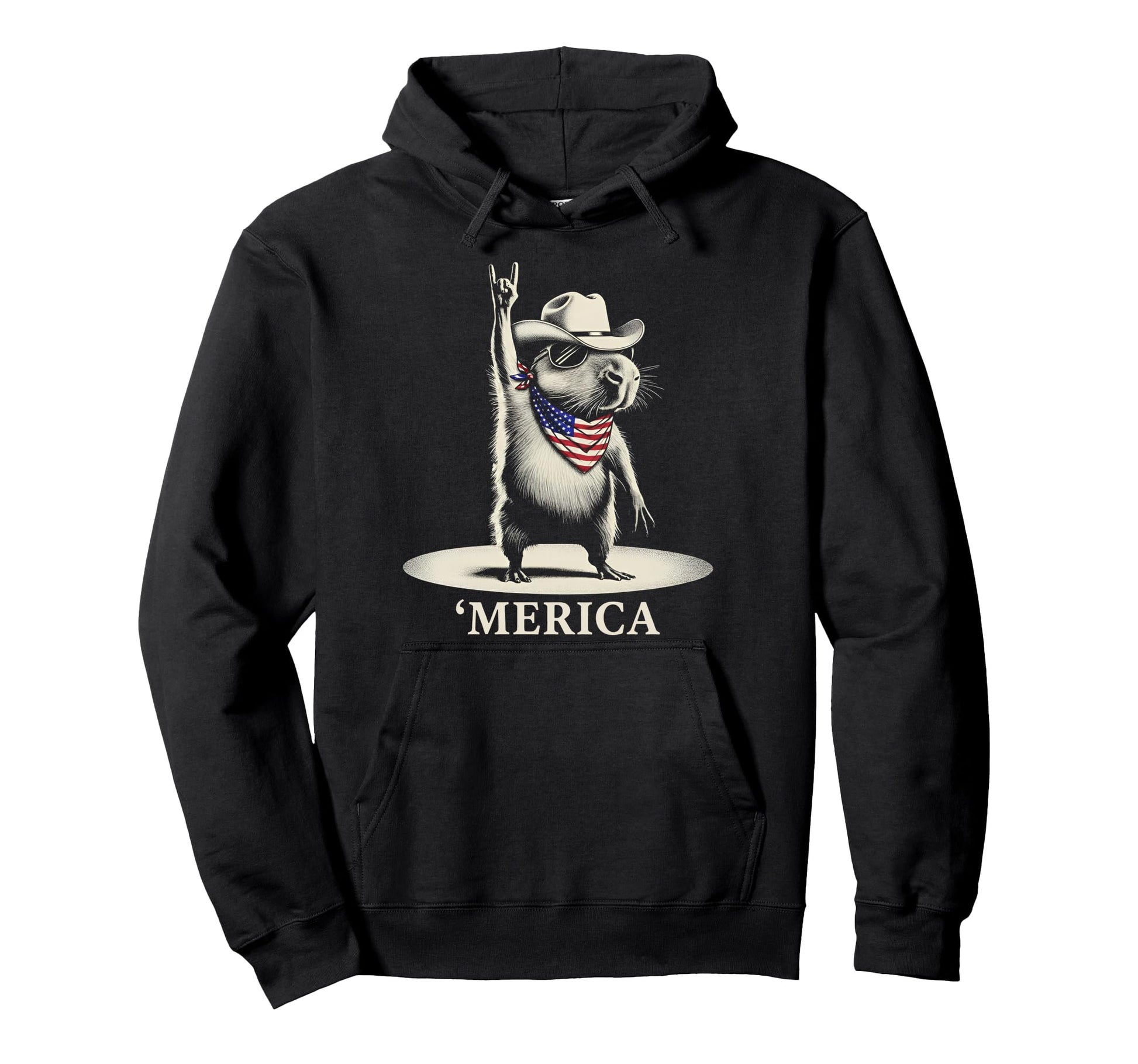 Usa Merica Capybara 4Th July Funny Hoodie - Casual Everyday Wear Men Women - T-Shirt, Sweatshirt, Hoodie