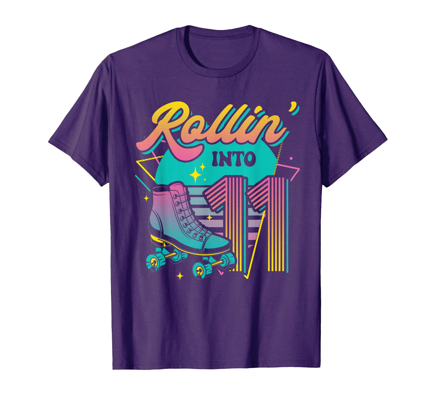 Roller Skate 11Th Birthday Party T-Shirt - Graphic Print for Adults - T-Shirt, Sweatshirt, Hoodie