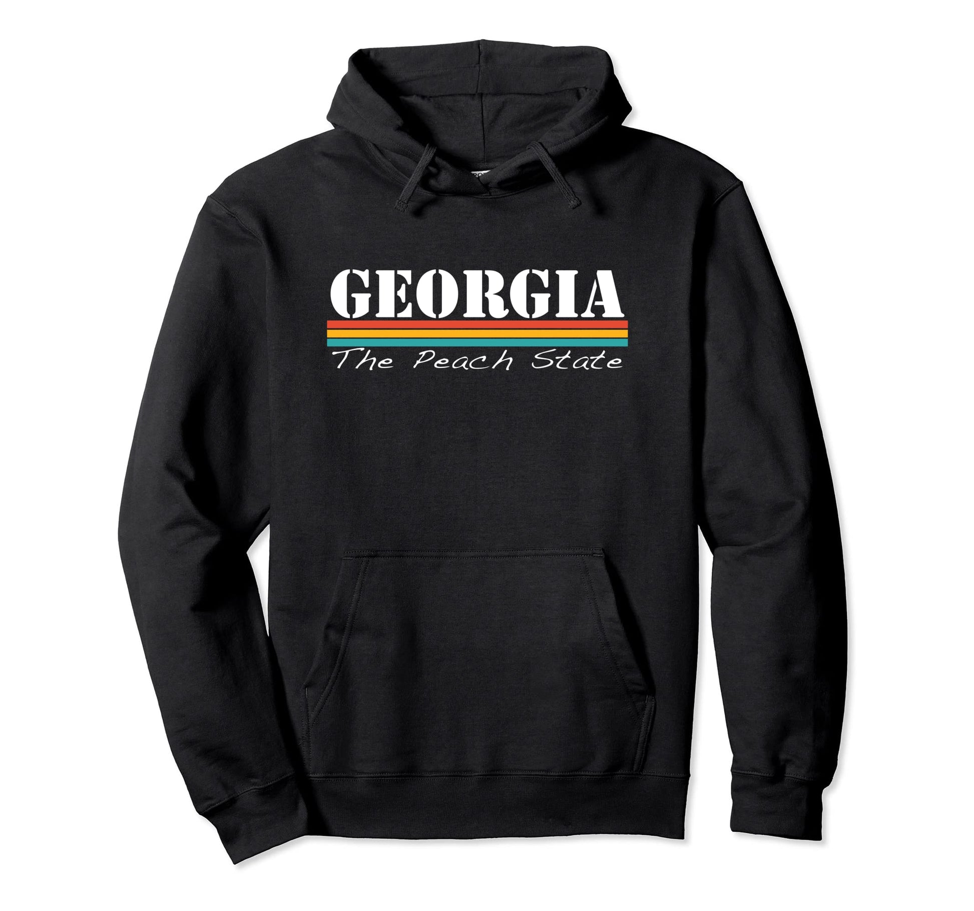 Georgia Peach State Stripes Hoodie - Novelty Apparel for Adults - T-Shirt, Sweatshirt, Hoodie
