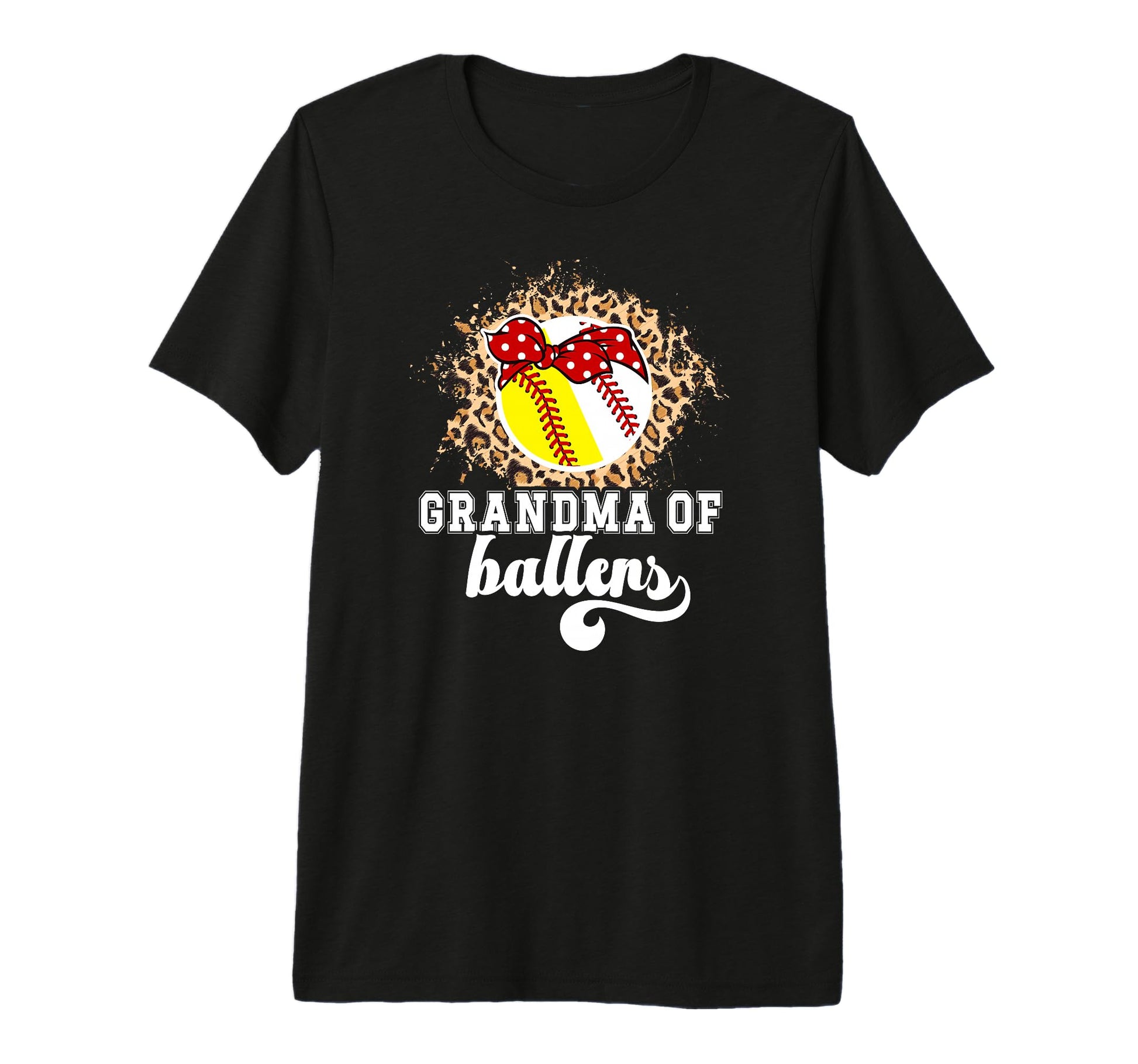 Grandma Ballers Leopard Softball Baseball T-Shirt - Unique Graphic Unisex - T-Shirt, Sweatshirt, Hoodie