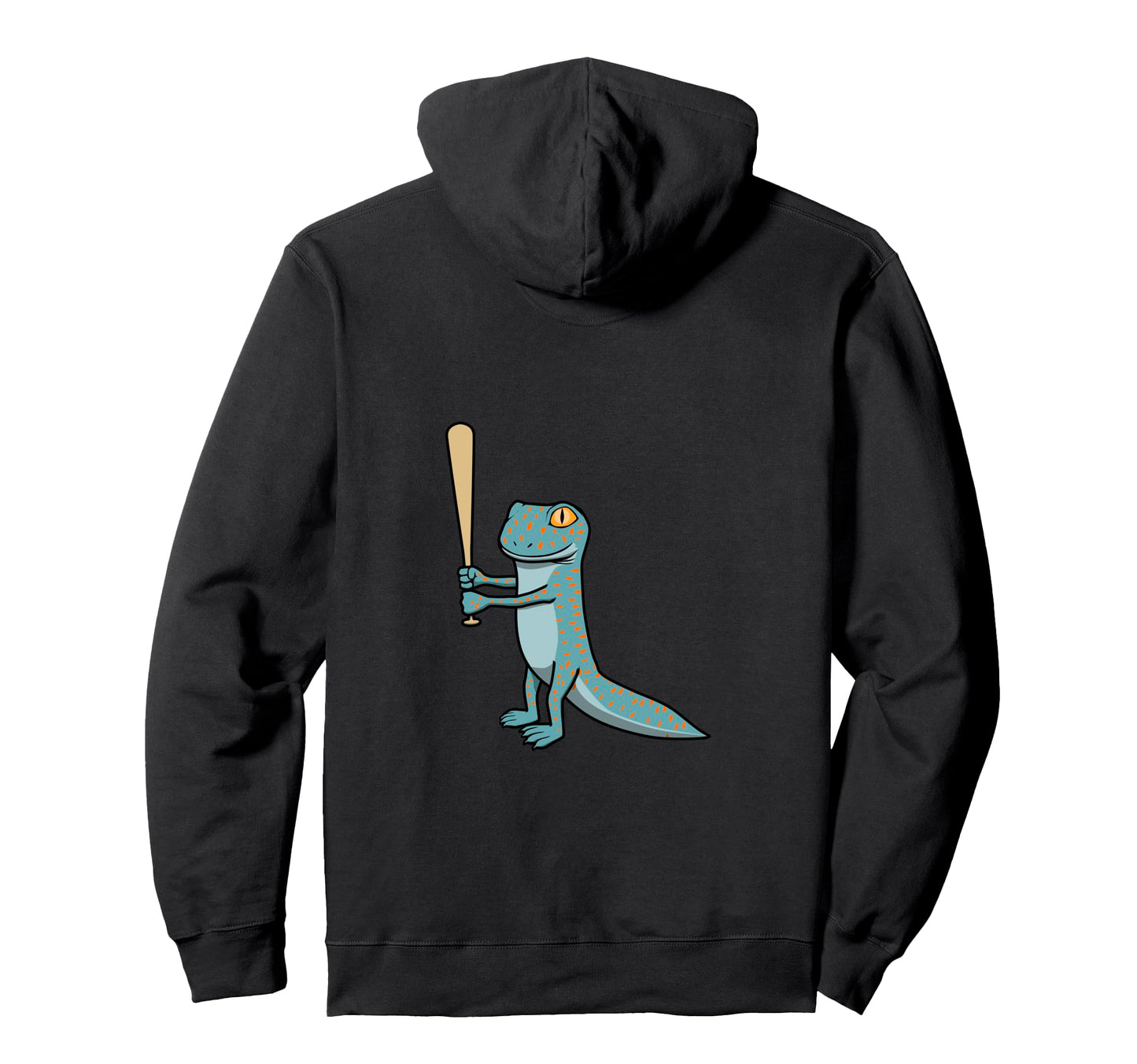 Gecko Baseball Player Reptile Hoodie - Unique Graphic Unisex - T-Shirt, Sweatshirt, Hoodie