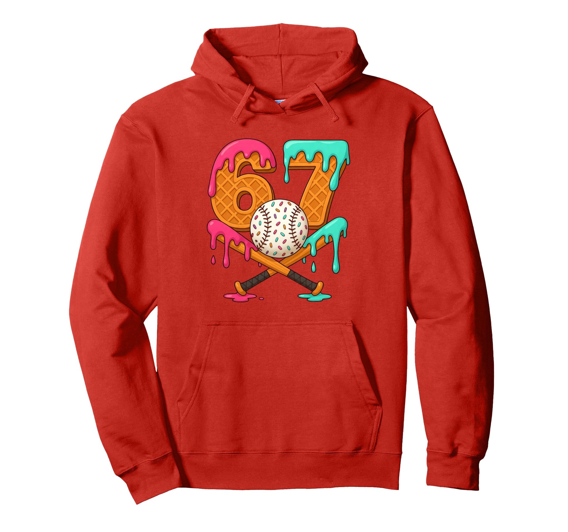 67 Ice Cream Drip Baseball Number 67 Hoodie - Trendy Graphic Men Women - T-Shirt, Sweatshirt, Hoodie