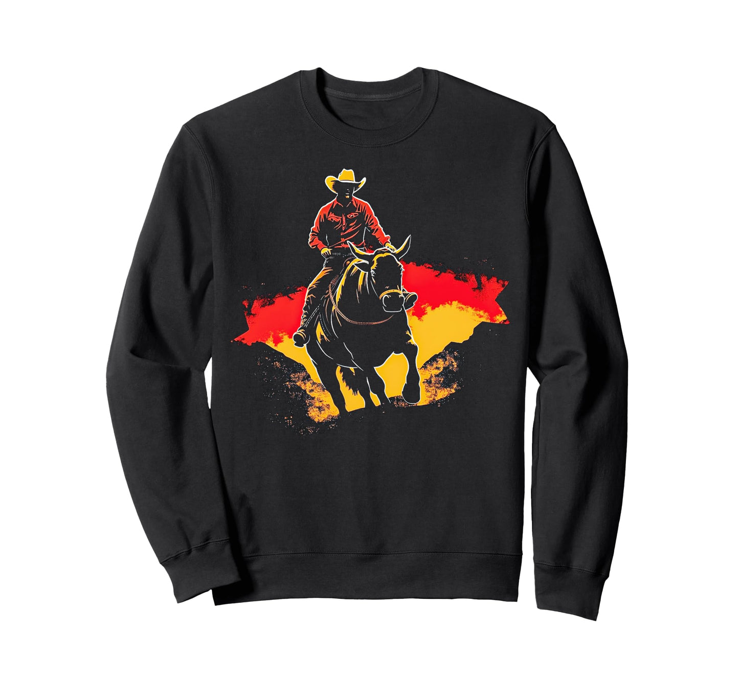 Cowboy Rodeo Horse Riding Usa Sweatshirt - Fun Novelty Design for Adults - T-Shirt, Sweatshirt, Hoodie