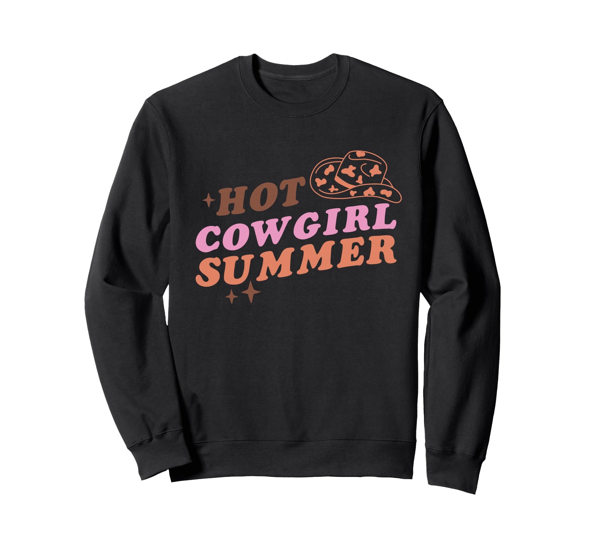 Hot Cowgirl Summer Western Typography Sweatshirt - Trendy Graphic Unisex - T-Shirt, Sweatshirt, Hoodie