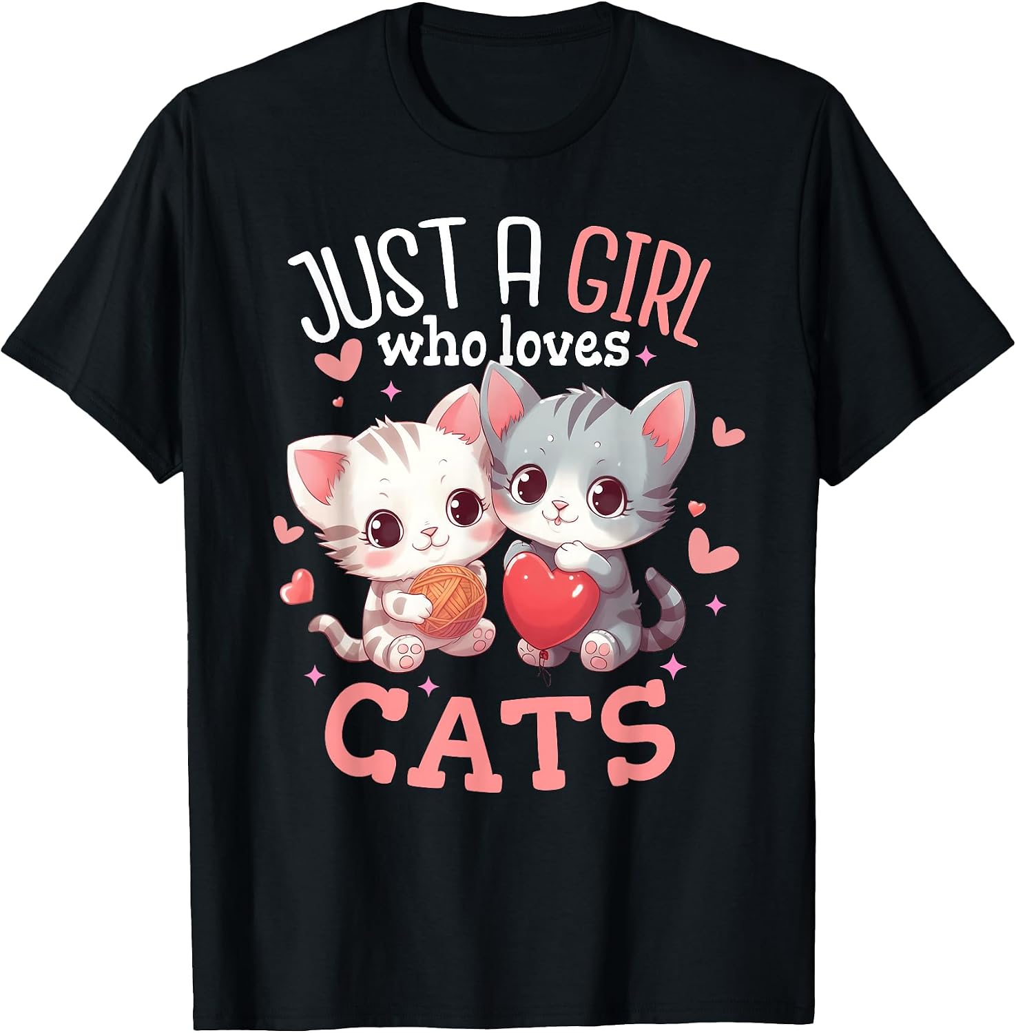 Just a Girl who Loves Cats Cute Cat Lover Gifts - Adult & Kids T-Shirts, Sweatshirts & Hoodies apparel design preview 1