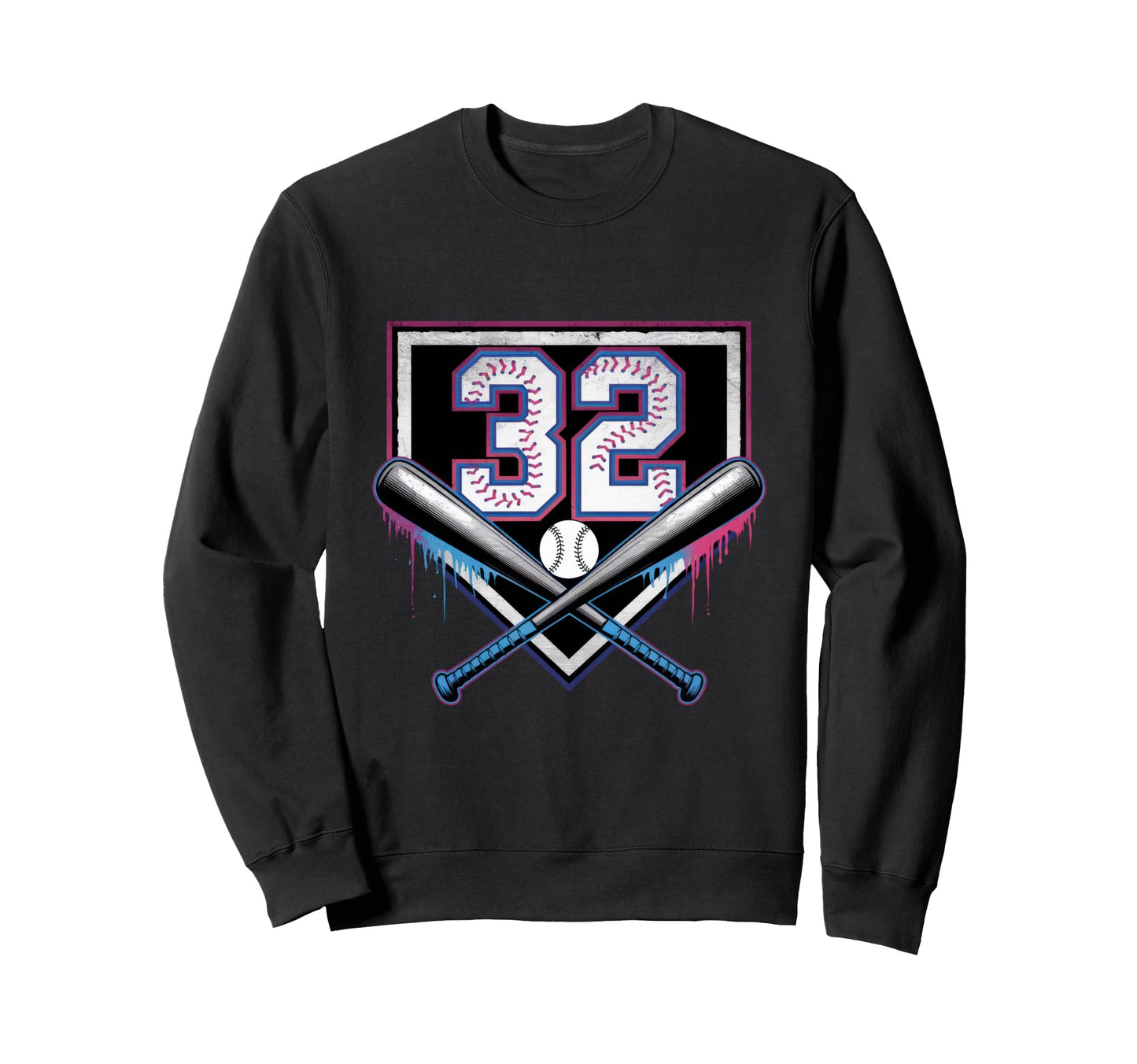 Baseball Home Ice Cream 32Th Sweatshirt - Novelty Apparel for Adults - T-Shirt, Sweatshirt, Hoodie