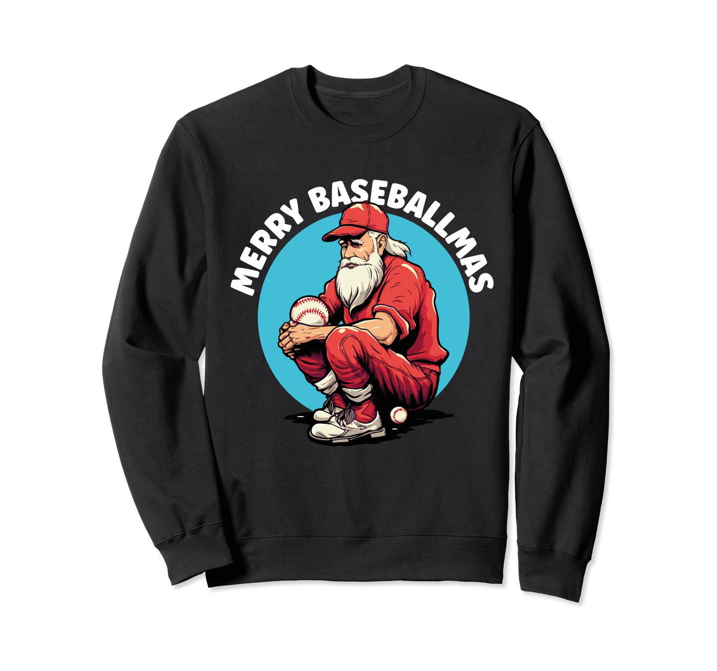 Baseball Merry Santa Claus Pitcher Sweatshirt - Novelty Apparel Men Women - T-Shirt, Sweatshirt, Hoodie
