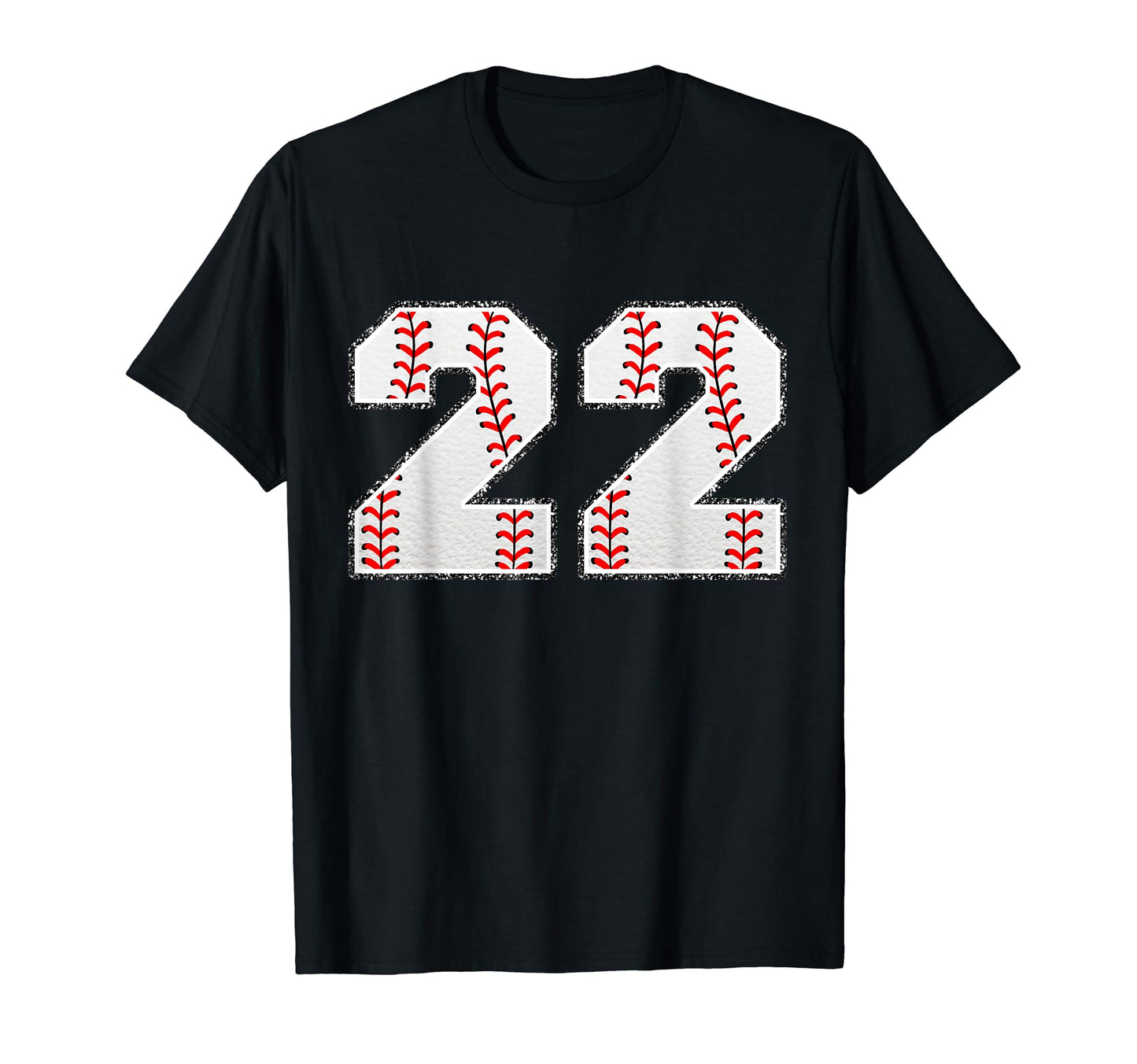 Number 22 Baseball Distressed Number T-Shirt - Fun Novelty Design Unisex - T-Shirt, Sweatshirt, Hoodie