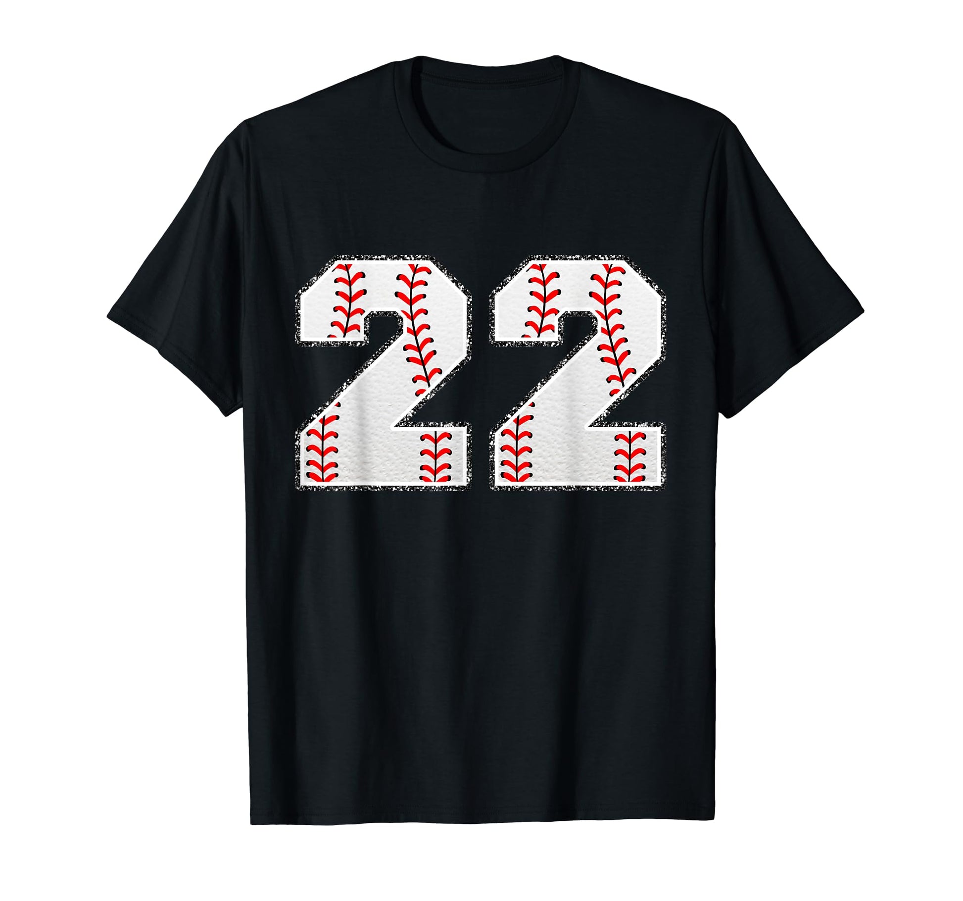 Number 22 Baseball Distressed Number T-Shirt - Fun Novelty Design Unisex - T-Shirt, Sweatshirt, Hoodie