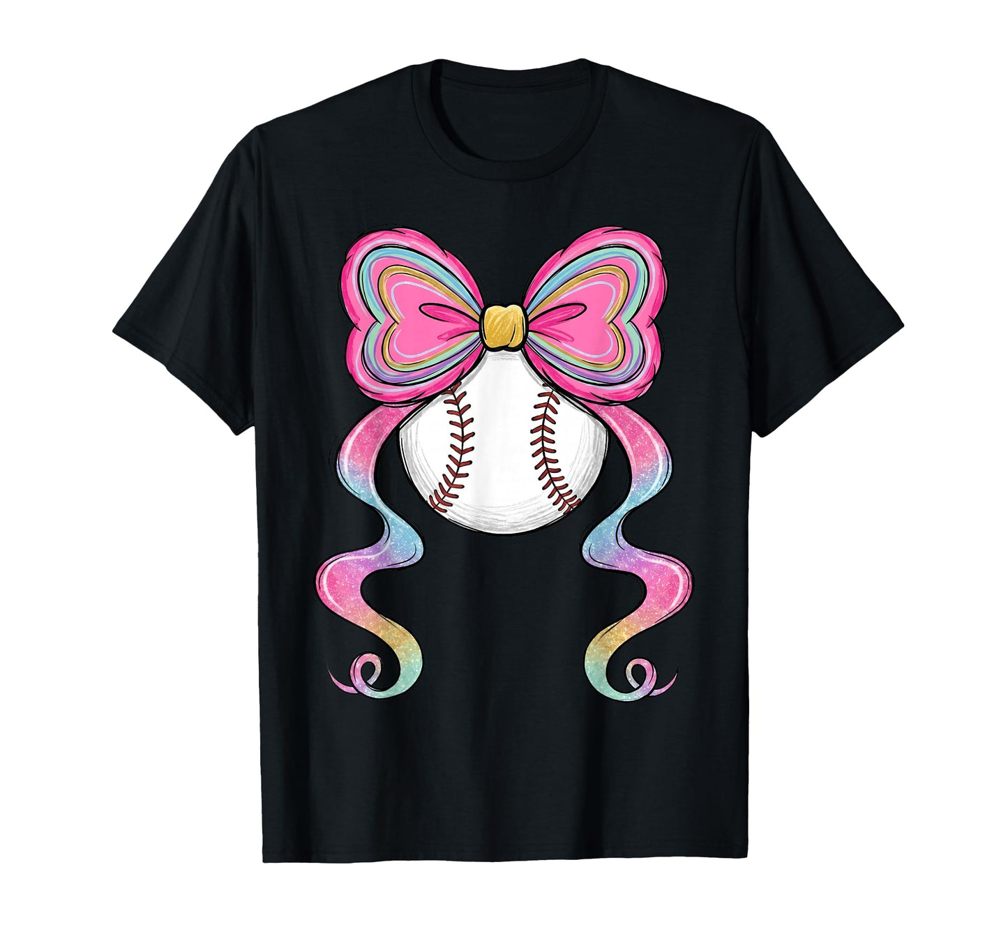 Baseball Mom Coquette Bow Baseball T-Shirt - Fun Novelty Design Men Women - T-Shirt, Sweatshirt, Hoodie