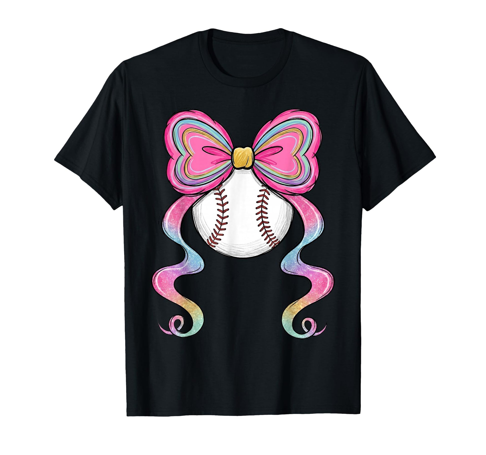 Baseball Mom Coquette Bow Baseball T-Shirt - Fun Novelty Design Men Women - T-Shirt, Sweatshirt, Hoodie