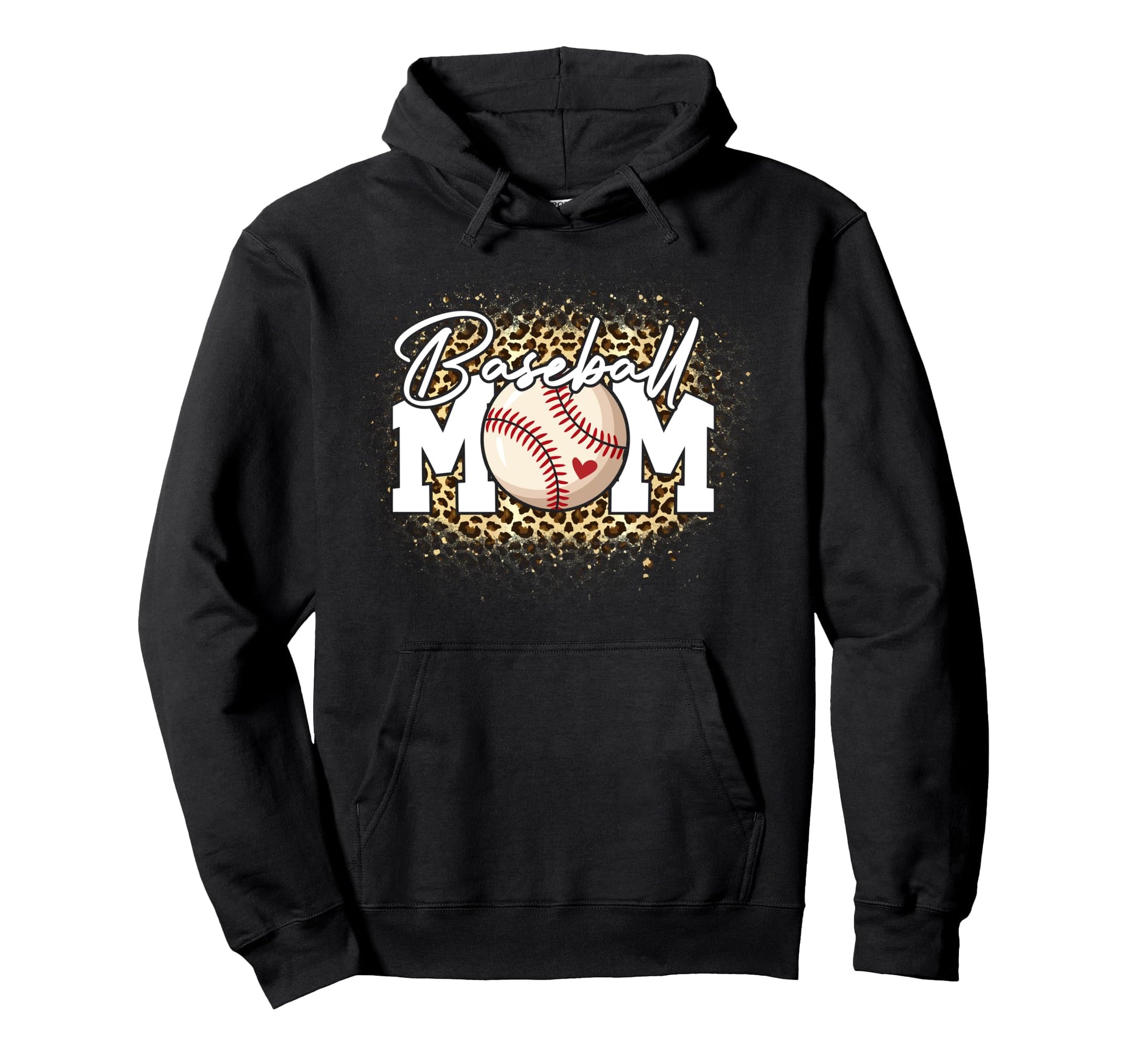 Bleached Baseball Mom Leopard Baseball Hoodie - Streetwear Style Unisex - T-Shirt, Sweatshirt, Hoodie