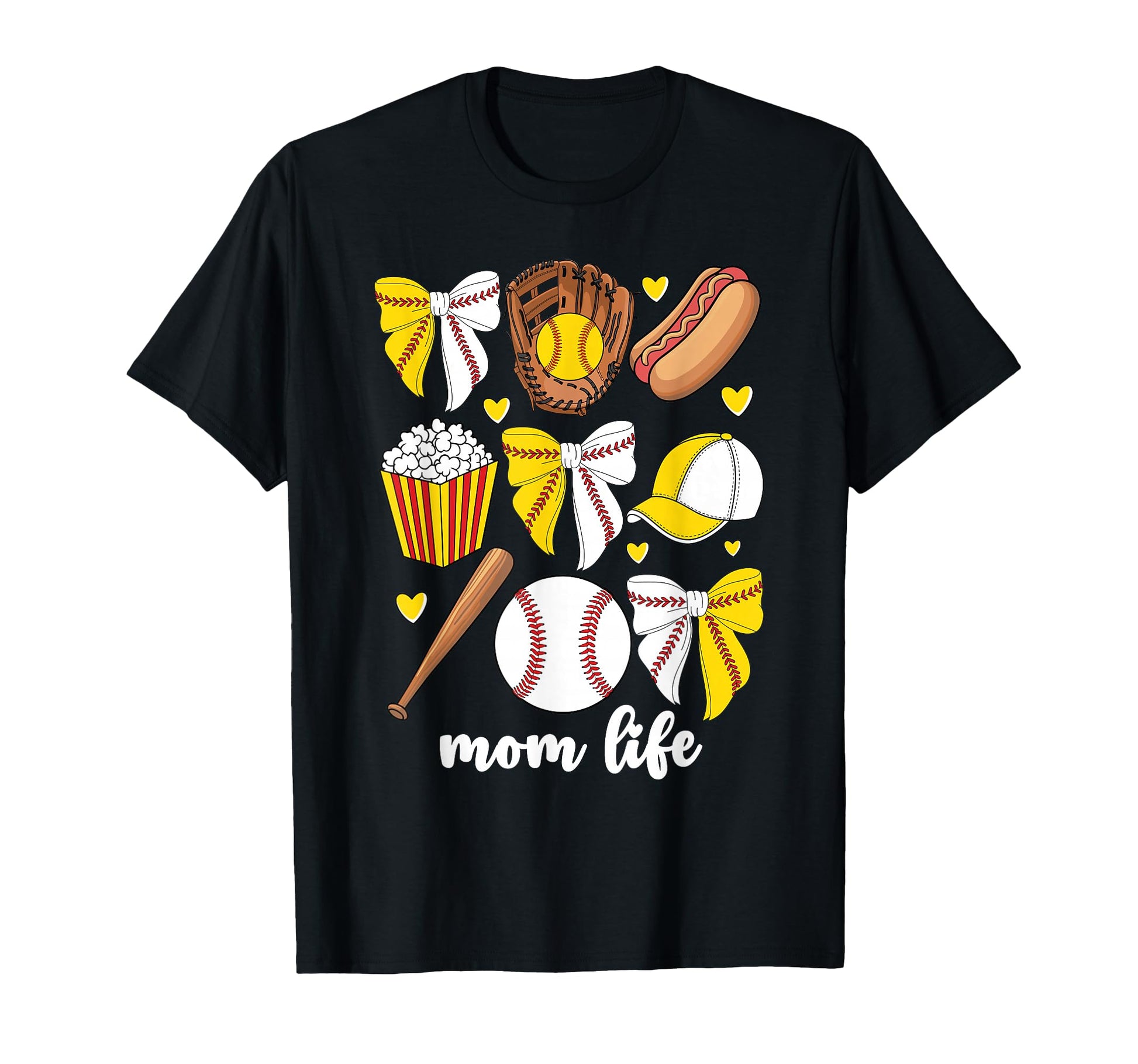 Half Baseball And Softball Mom Mama T-Shirt - Graphic Print for Adults - T-Shirt, Sweatshirt, Hoodie
