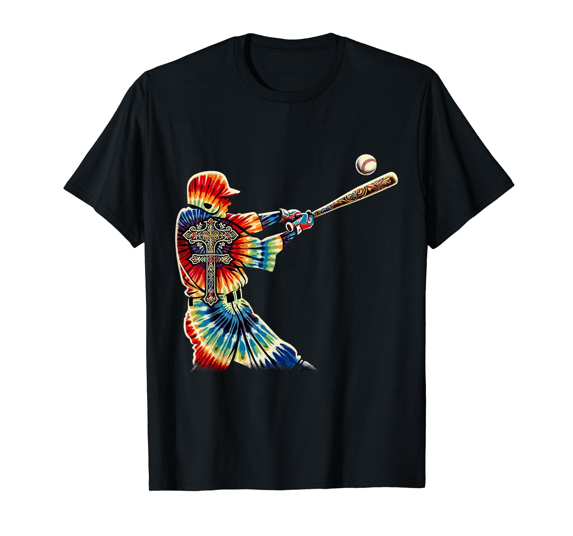 Holy Home Run Jesus Baseball Vector Art T-Shirt - Graphic Print for Adults - T-Shirt, Sweatshirt, Hoodie