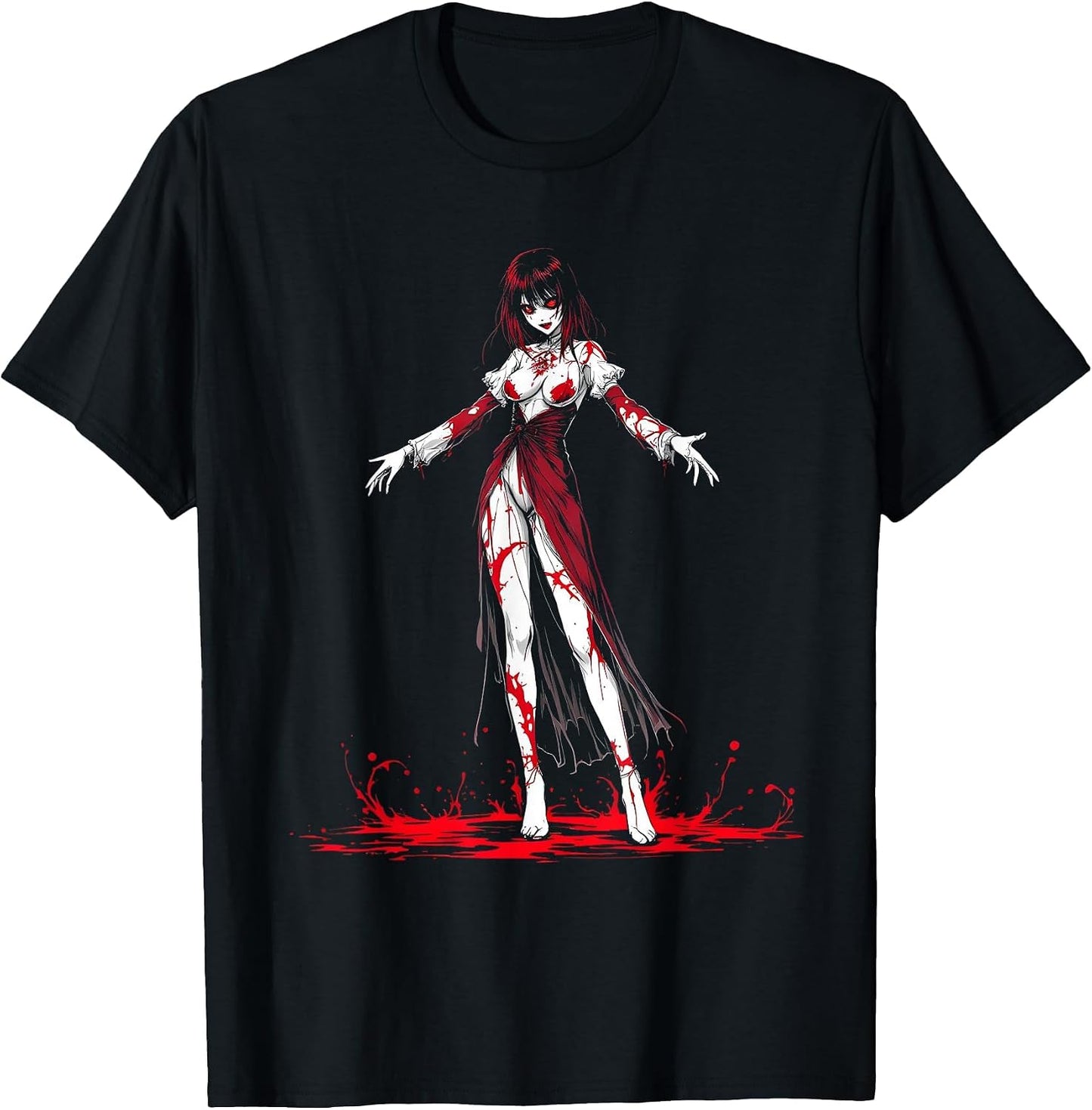 Horror Anime Girl Design I Dark Fantasy Aesthetic - Adult & Kids T-Shirts, Sweatshirts & Hoodies apparel design preview 1