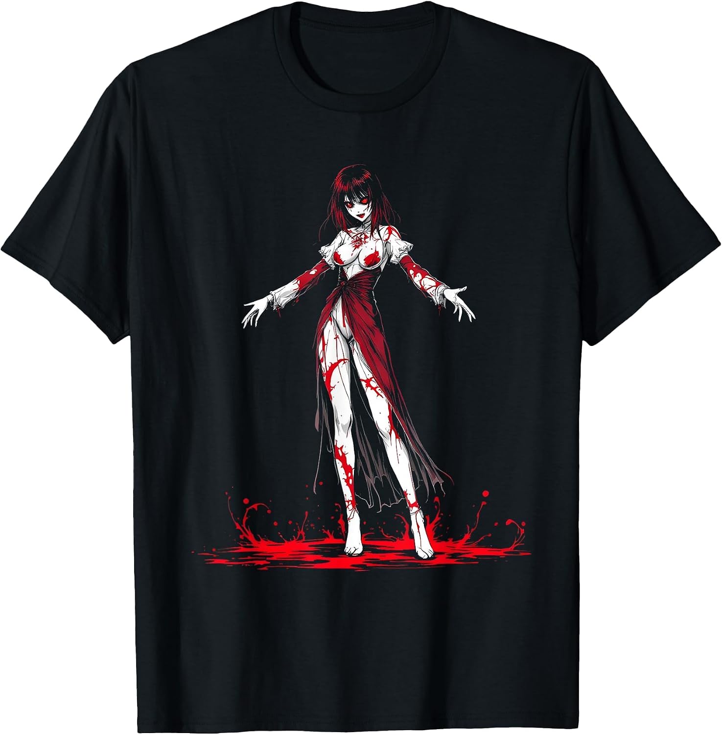 Horror Anime Girl Design I Dark Fantasy Aesthetic - Adult & Kids T-Shirts, Sweatshirts & Hoodies apparel design preview 1
