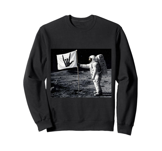 Astronaut Rock Skeleton Moon Sweatshirt - Casual Everyday Wear for Adults - T-Shirt, Sweatshirt, Hoodie