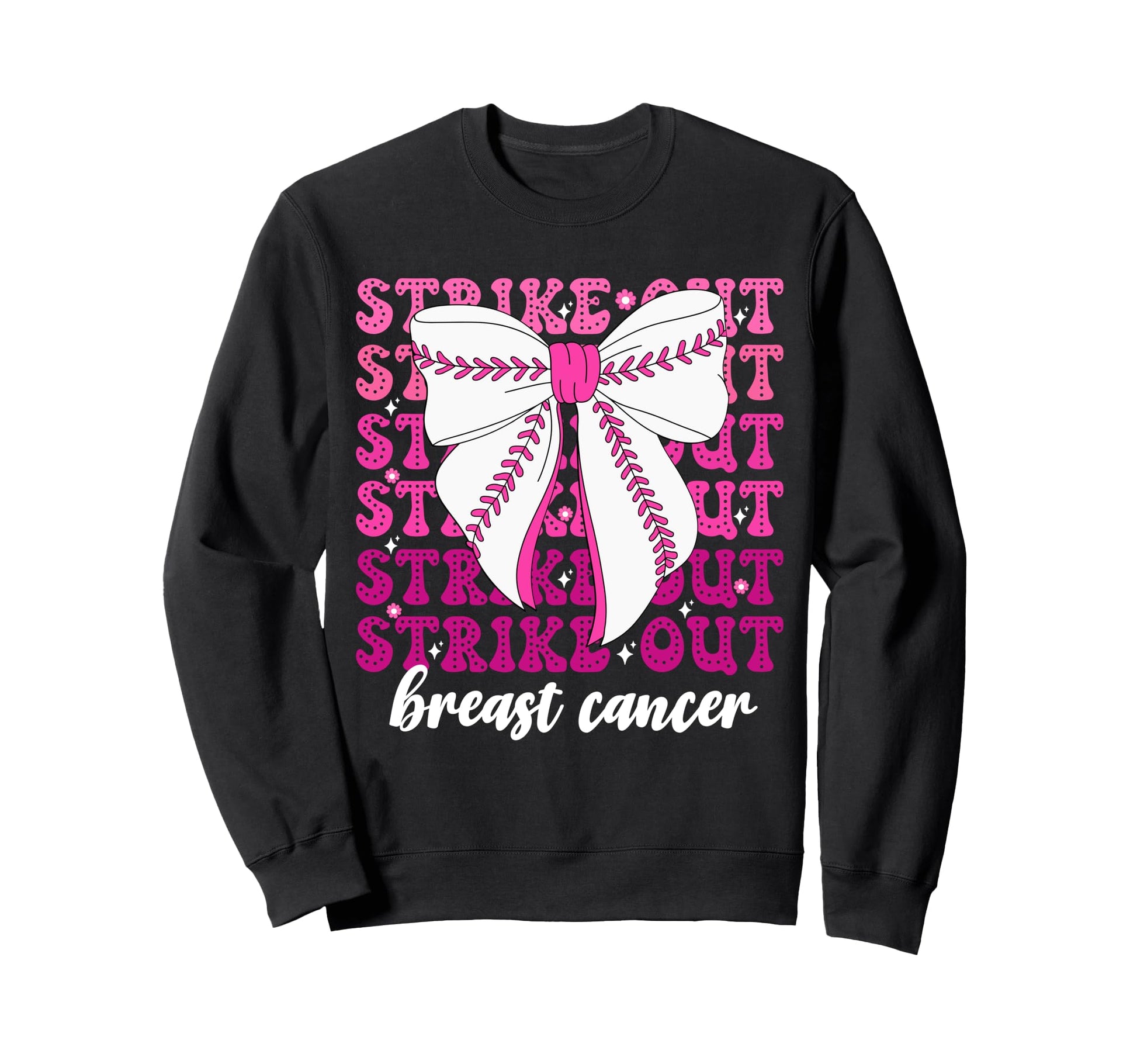 Strike Out Baseball Breast Cancer Sweatshirt - Fun Novelty Design Unisex - T-Shirt, Sweatshirt, Hoodie